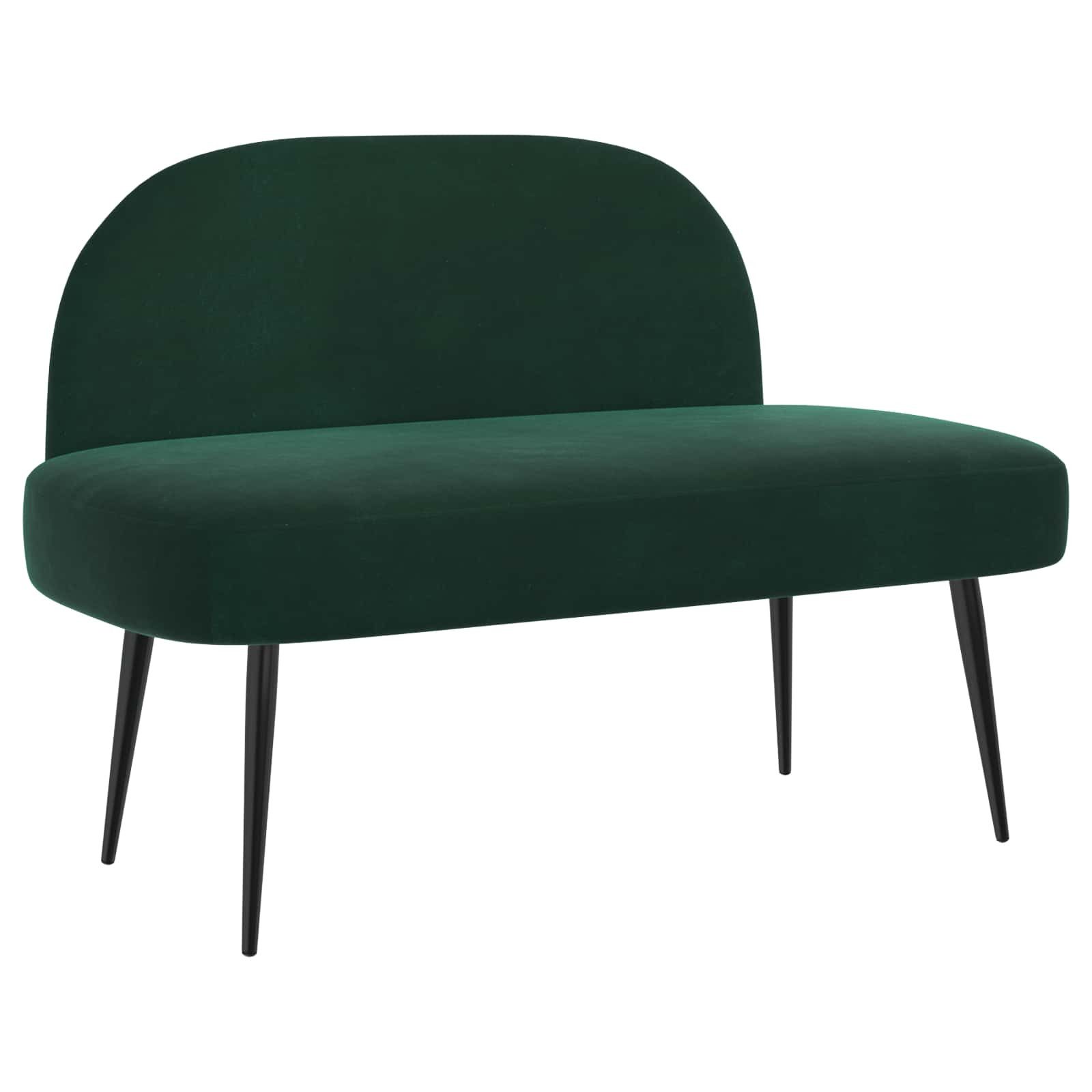 vidaXL Sitzbank Gepolsterte Bank mit Rückenlehne Dunkelgrün 110 x 60 x 76 cm (1-St)