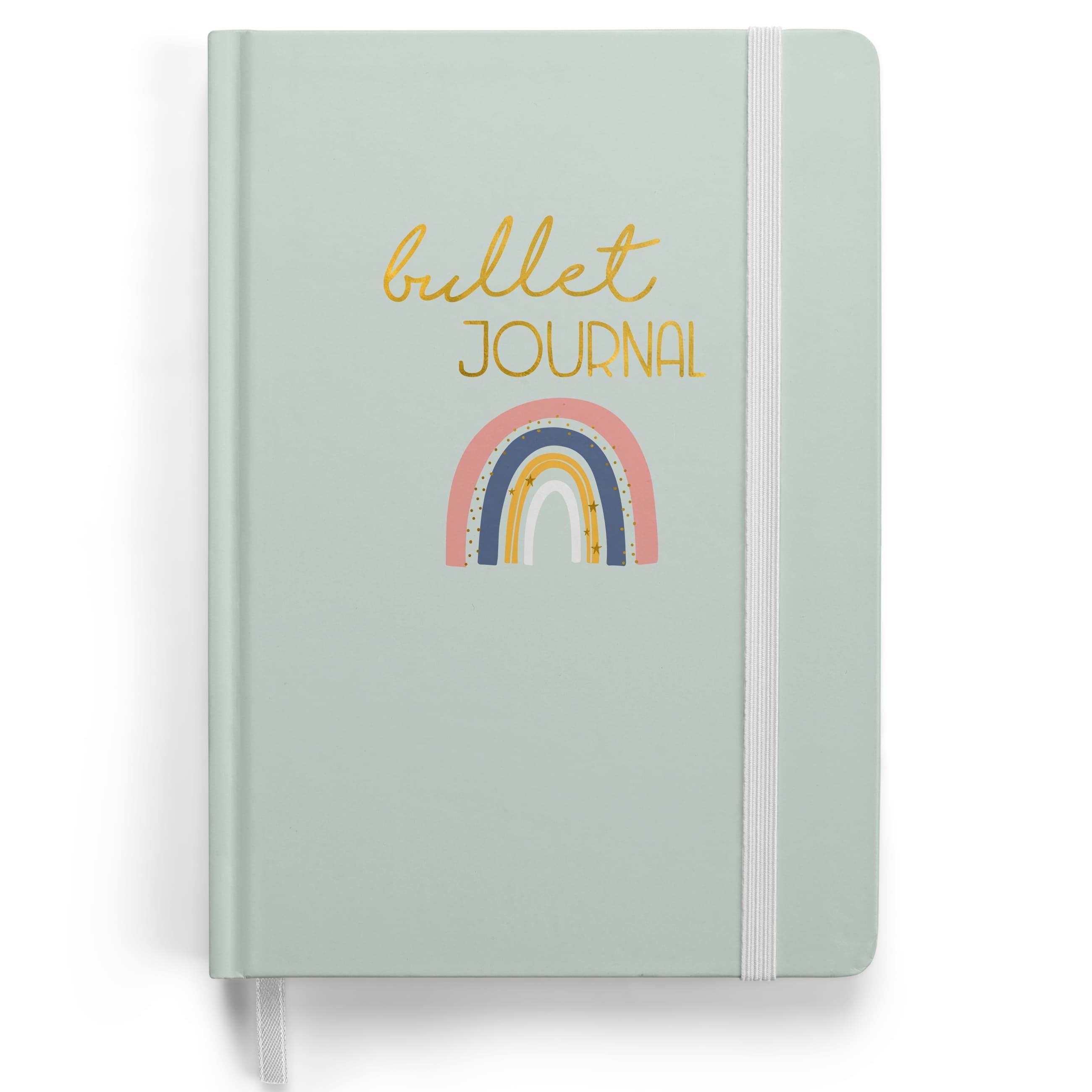 PAPIERDRACHEN Notizbuch A5 Bullet Journal - Regenbogen mit Punkteraster Notizbuch gepunktet