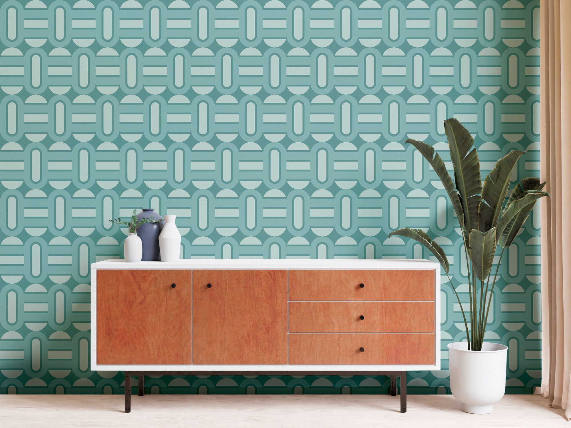 A.S. Création Vliestapete Retro Chic Grafik-Tapete Mustertapete Retro 3D, strukturiert, matt, (1 St), Vintage Vliestapete für Schlafzimmer Küche Wohnzimmer Grafik Design