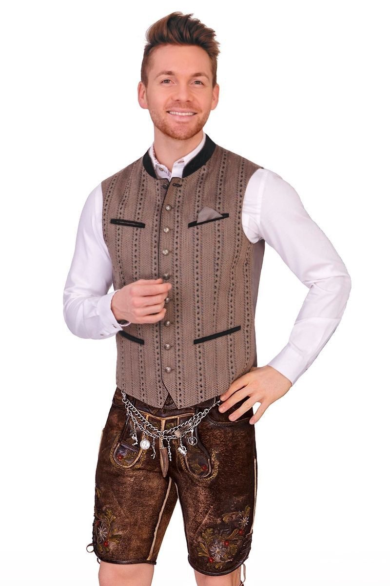 Alpenwahnsinn Trachtenweste Trachtenweste - BODENSEE - khaki/anthrazit