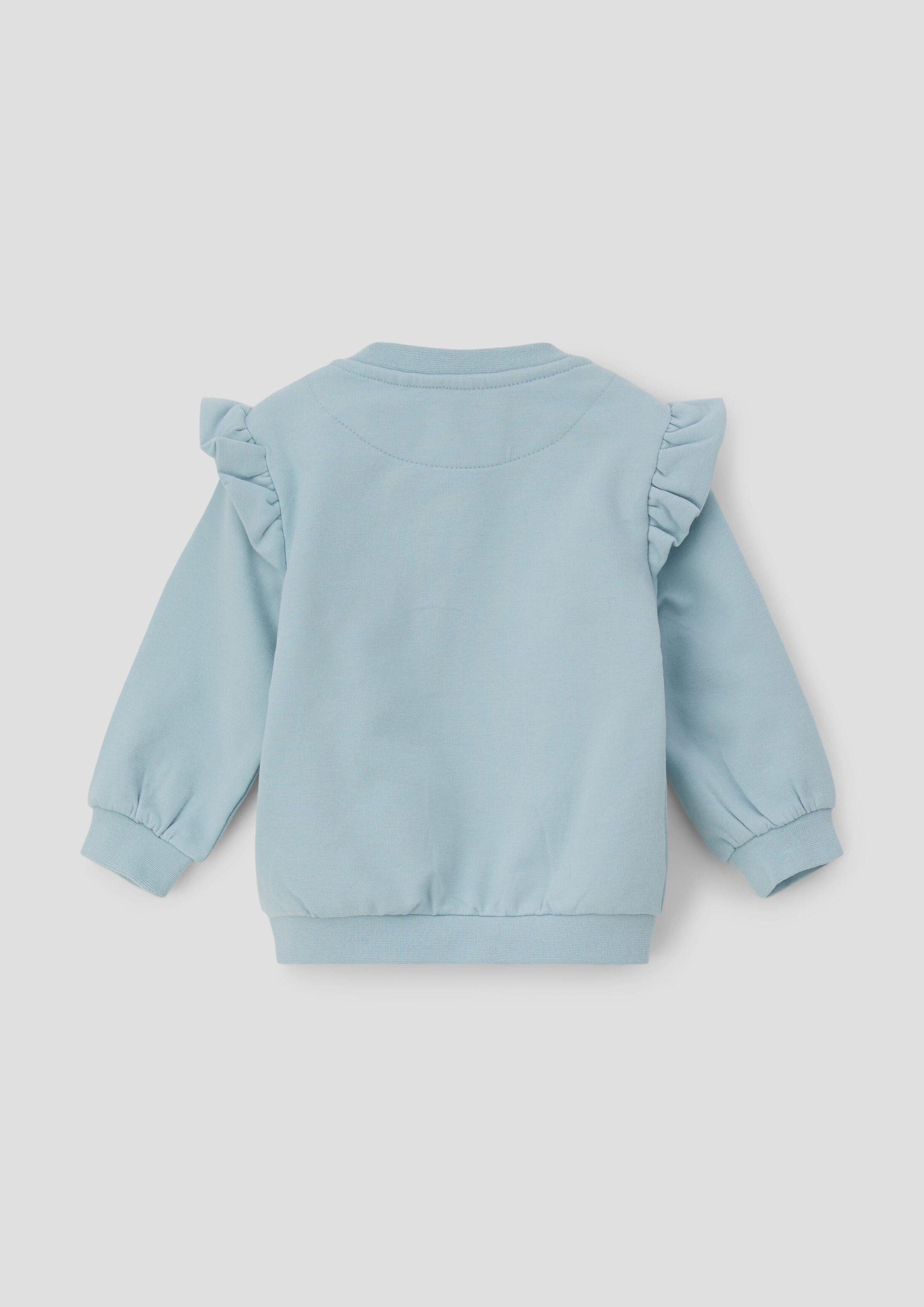 s.Oliver Langarmshirt Sweatshirt Jacke Sweatshirt-Jacke mit Rüschen