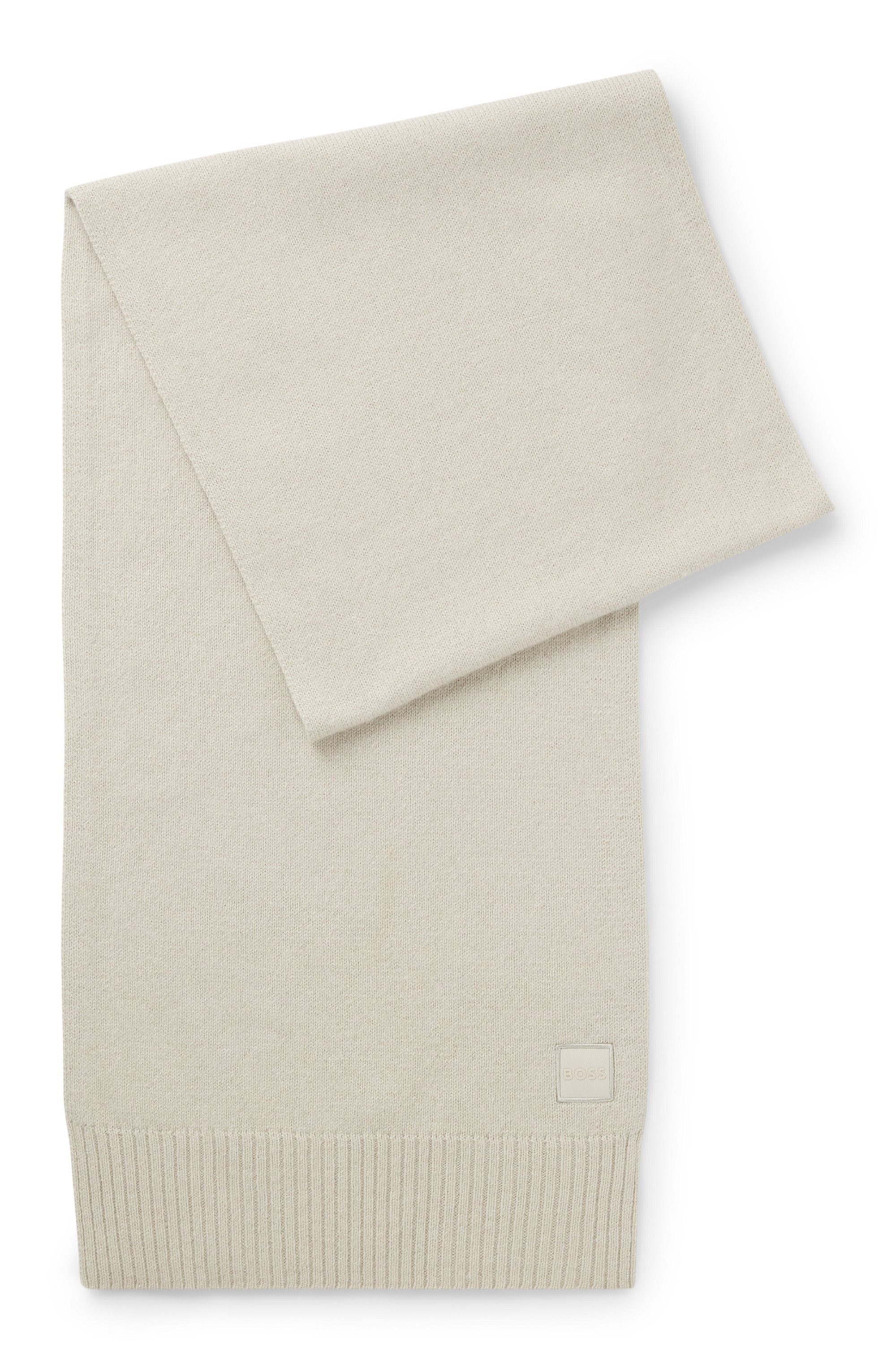 BOSS ORANGE Strickschal Akaio_R_Scarf, 50% Wolle Winterschal Wollschal Herb günstig online kaufen