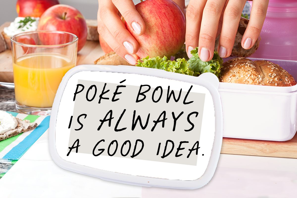 eine gute und - Kinder für für Mädchen - Brotdose, Kunststoff, und weiß - Jungs Bowl Lunchbox MuchoWow Brotbox Poké (2-tlg), immer Erwachsene, Essen Idee, ist Zitate Sprichwörter