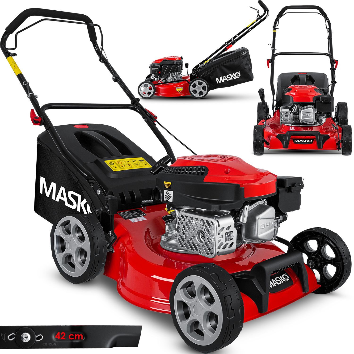 MASKO Benzinrasenmäher, Rasenmäher mit Radantrieb, 4-Takt-Motor & Mulch-Fun günstig online kaufen