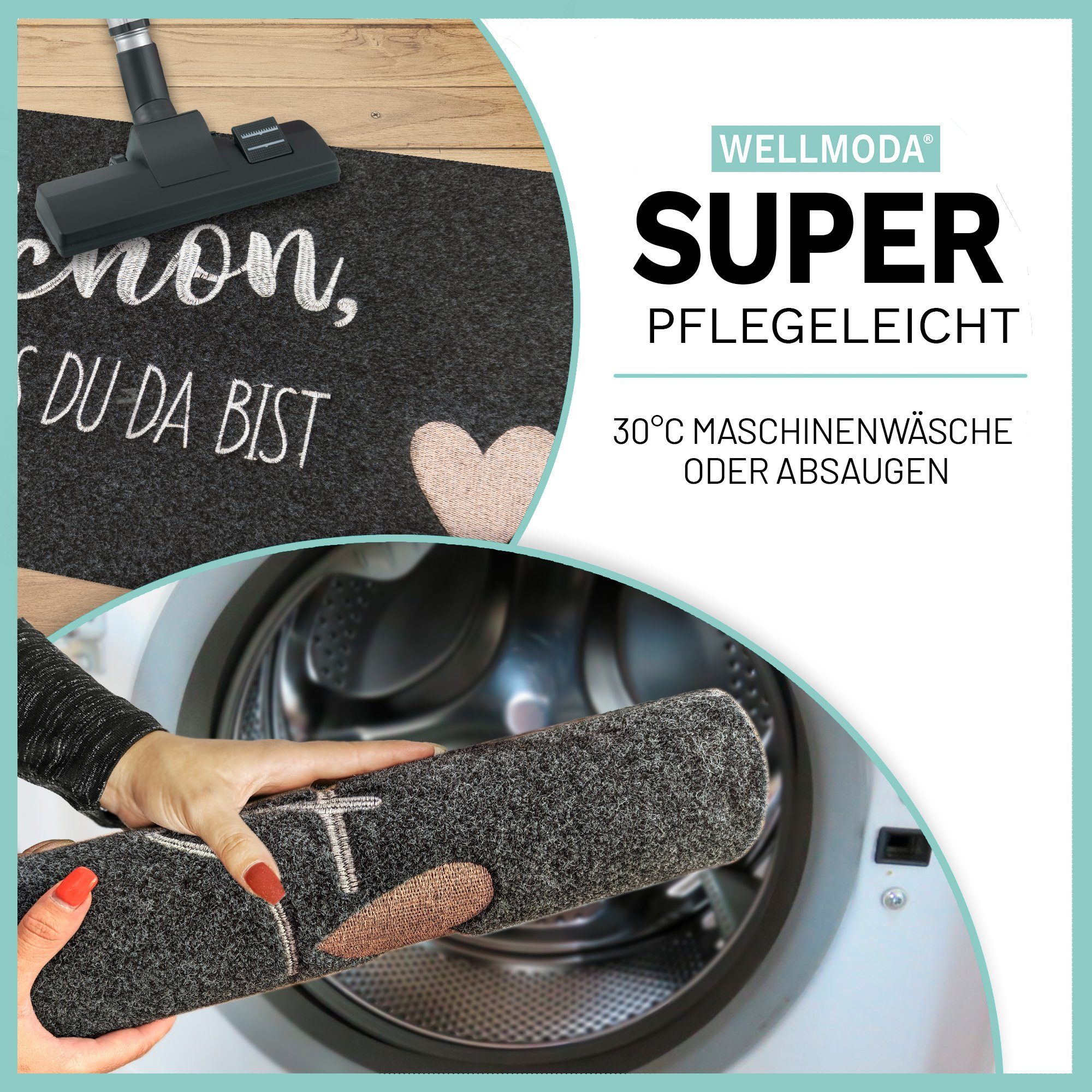 WELLMODA Fußmatte Hereinspaziert I + Genähter günstig online kaufen
