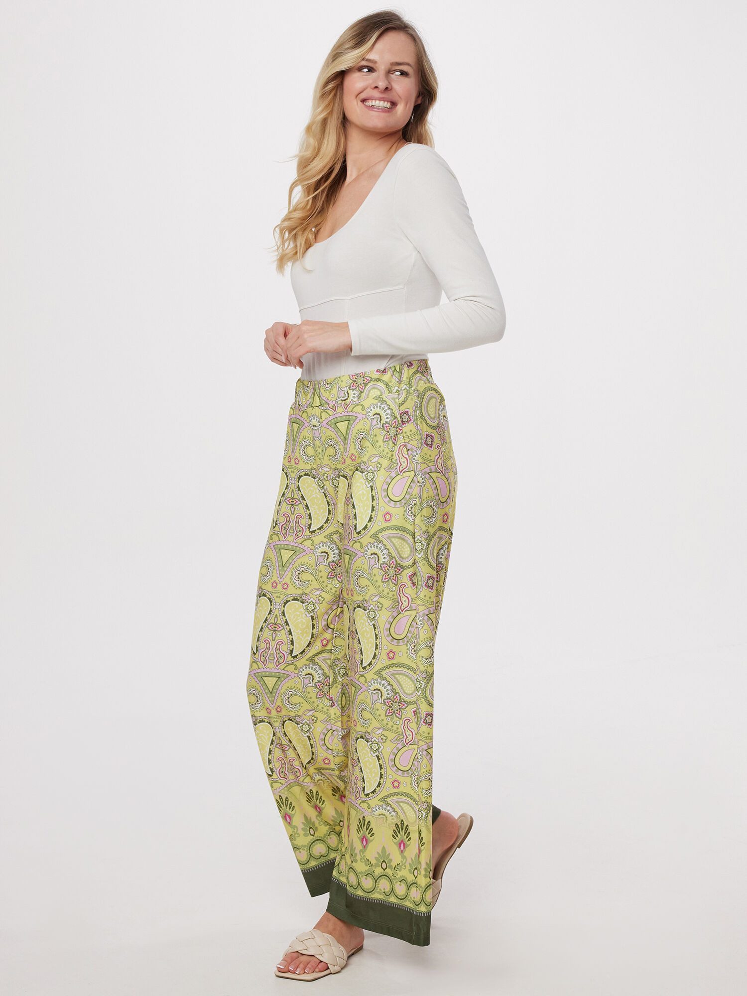 MIALUSSO Palazzohose Relaxhose mit Allover Paisley Druck mit Allover Paisley Druck