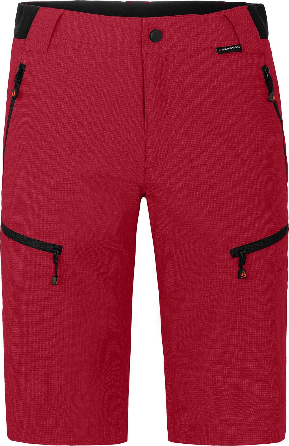 Bergson Outdoorhose LEBIKO Bermuda Herren elastisch, Wandershorts, rot robust, Normalgrößen