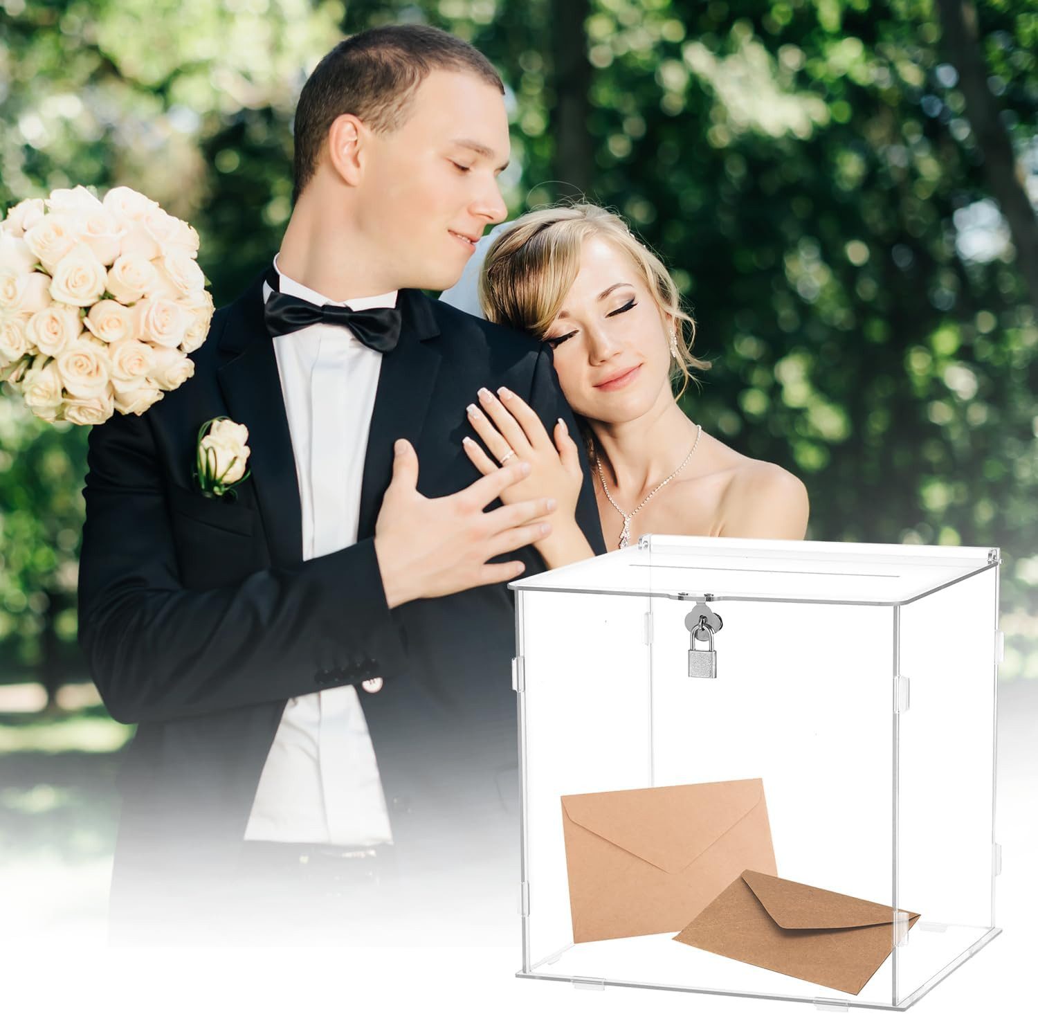 FELIXLEO Aufbewahrungsbox Vintage Geschenkkarten Box ideal für Hochzeiten und Ge