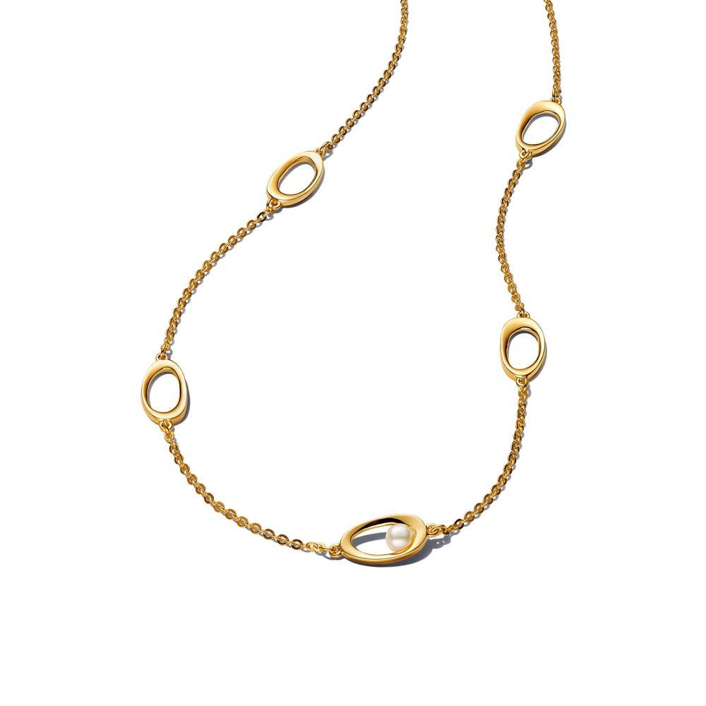Kette ohne Anhänger Damenkette Essence mit Süßwasserzuchtperle, IP Gold von PANDORA