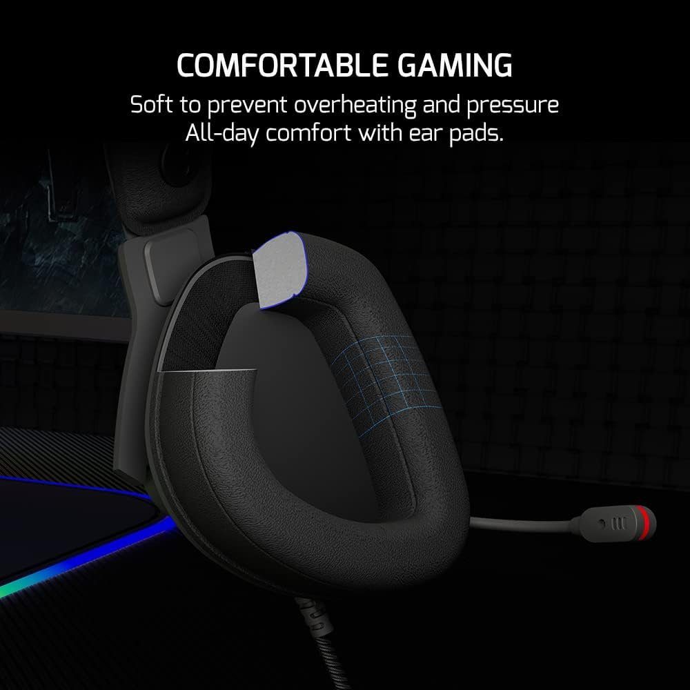 GAMEPOWER Gaming-Headset (360° flexibles Mikrofon, 7.1 Sound Mit kabelgebundene Kopfhörer Kabel, Surround 50-mm-Treibern) mit Virtual