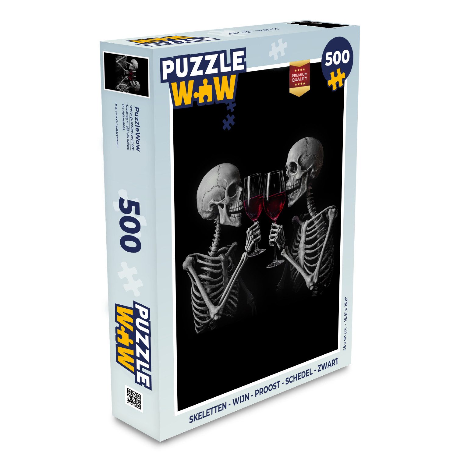 MuchoWow Пазлы Skelette - Wein - Prost - Schädel - Schwarz, 500 Пазлыteile, Foto-Puzzle, Bilderrätsel, Пазлыspiele, Игрушки