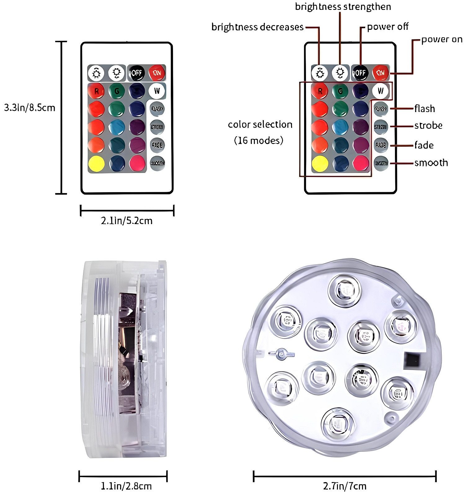 COOL-i ® Pool-Lampe Unterwasser-LED, RGB, Multicolor,Wasserdicht, günstig online kaufen
