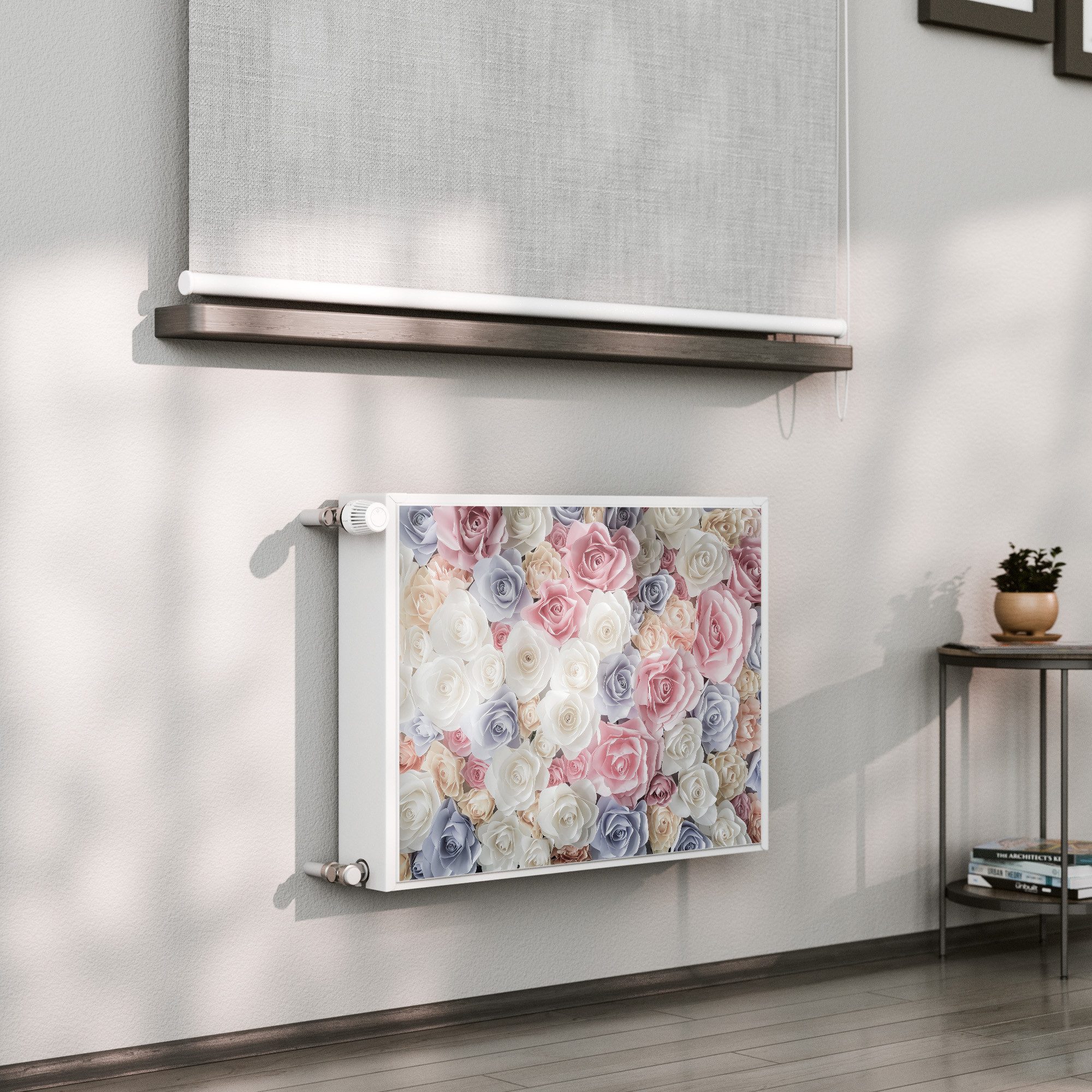 DEQORI Magnetfolie 'Sanfte Pastell Rosen', beschreibbar Heizung Magnetmatte magnetisch Magnetfolie