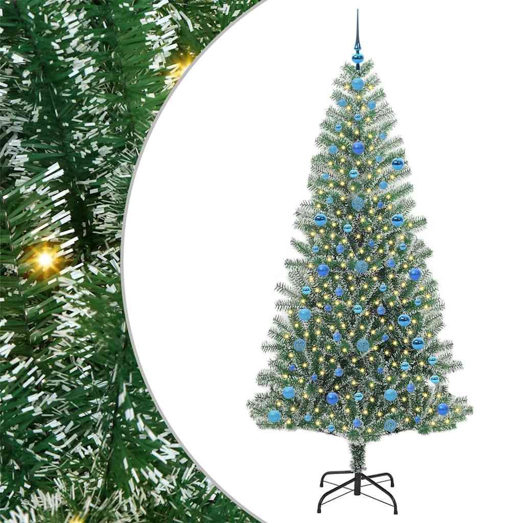 vidaXL Christbaumschmuck Künstlicher Weihnachtsbaum beschneit mit LED Licht 210 cm (1-tlg)