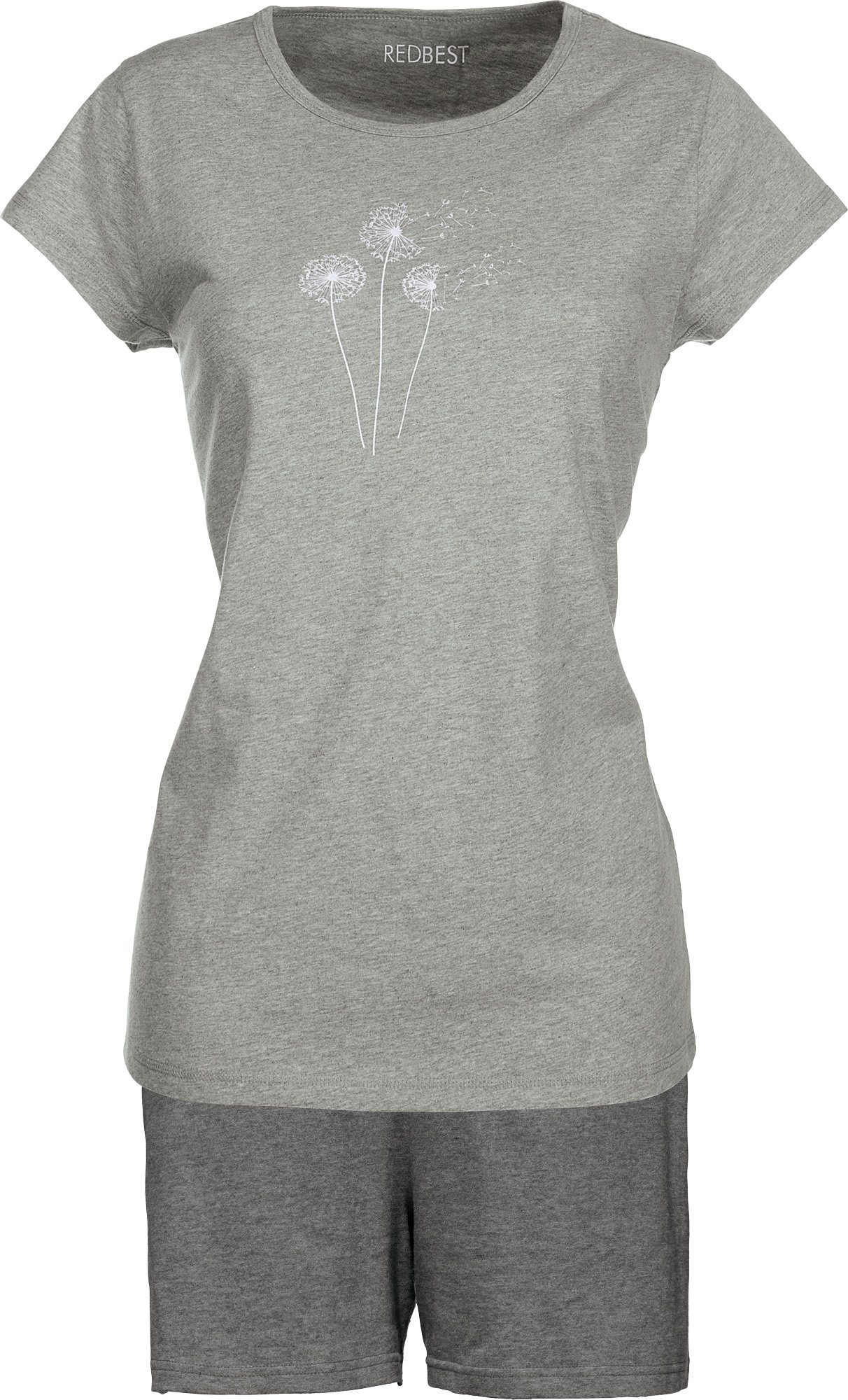 REDBEST Pyjama Damen-Shorty Single-Jersey Blumen günstig online kaufen