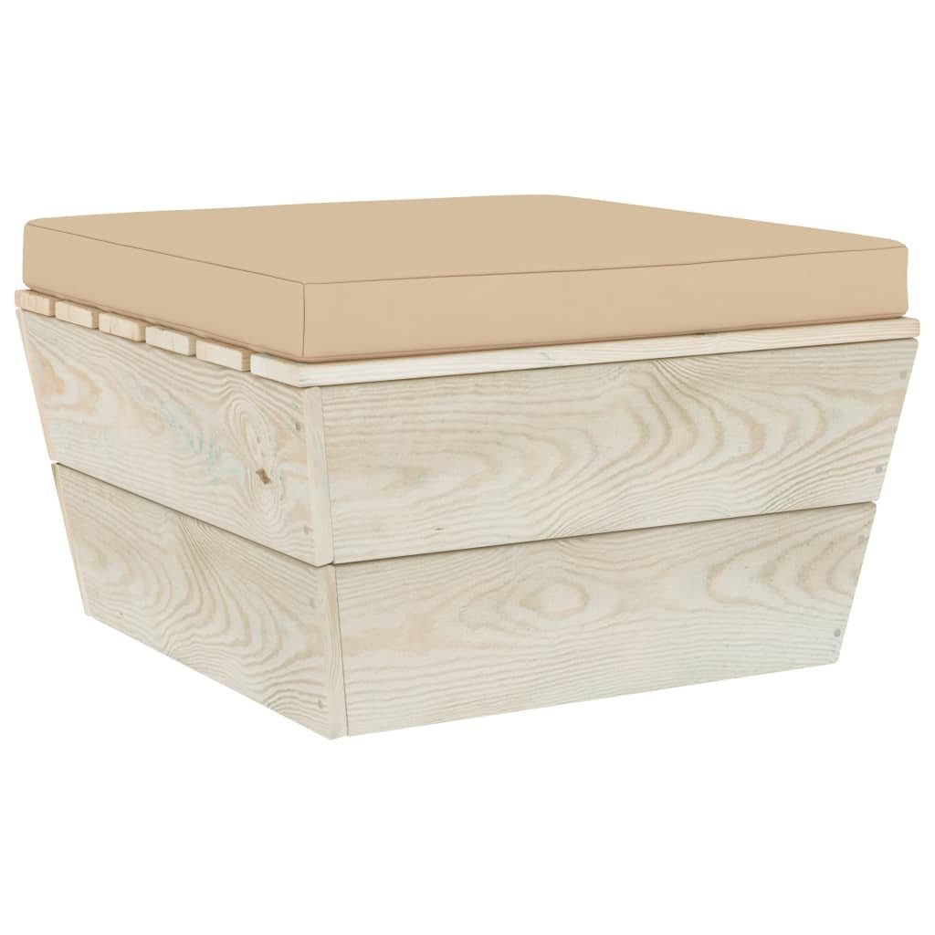 Kissen Garten-Paletten-Hocker mit Imprägniertes Beige vidaXL Loungesofa 1 Fichtenholz, Teile