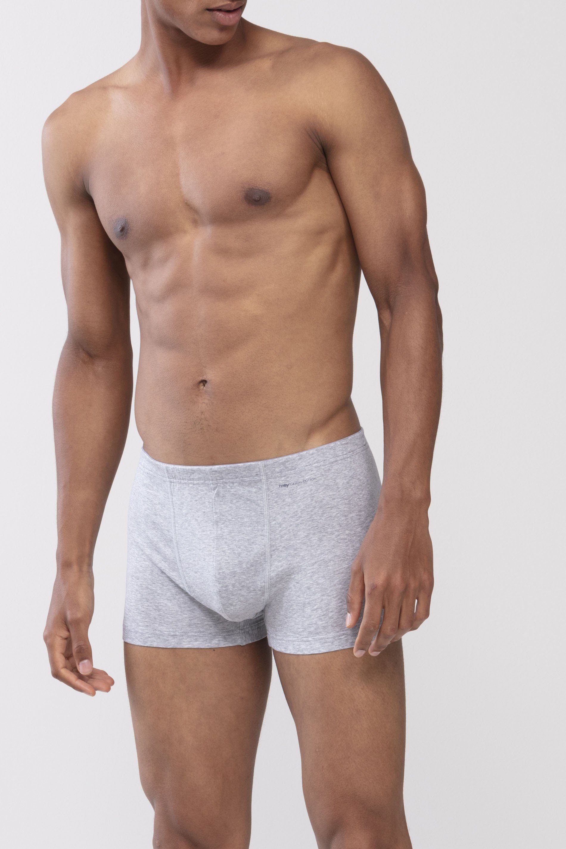 Mey Boxershorts Serie Casual Cotton Uni (1-St., 1) Natürliches Tragegefühl Light Grey Melange