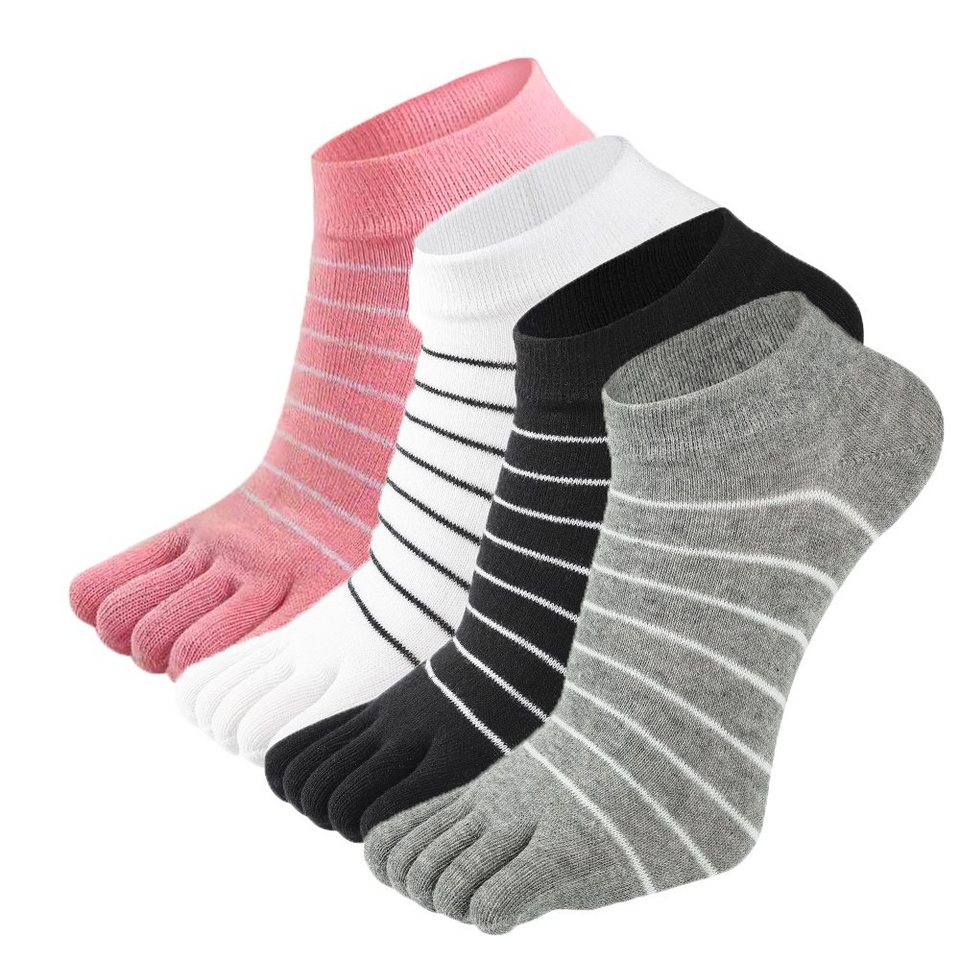 GelldG Zehensocken Zehensocken, Laufsocken für Herren & Damen, 4 Paar