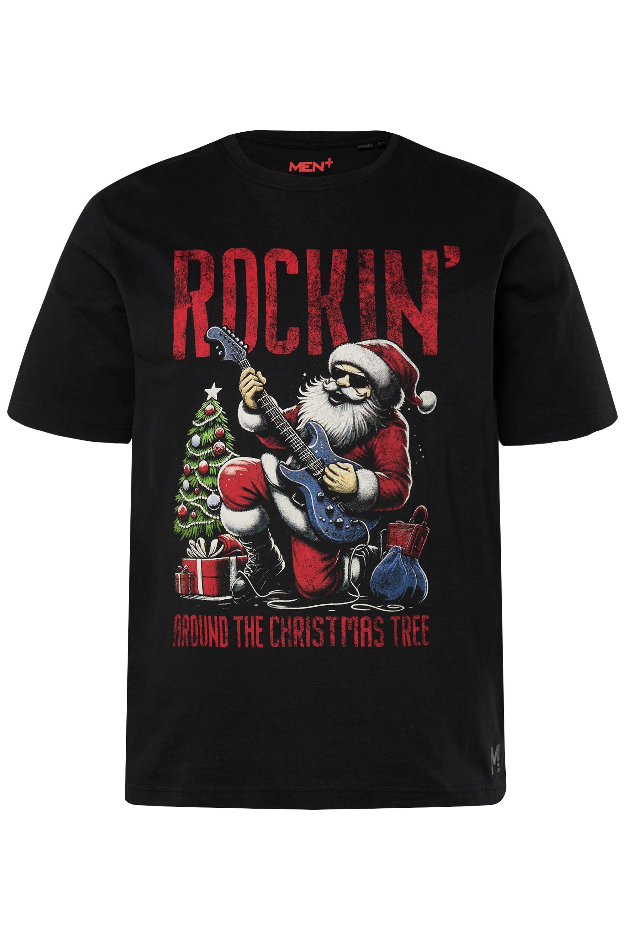 Men Plus T-Shirt Men+ T-Shirt Halbarm großer Print Rundhals günstig online kaufen