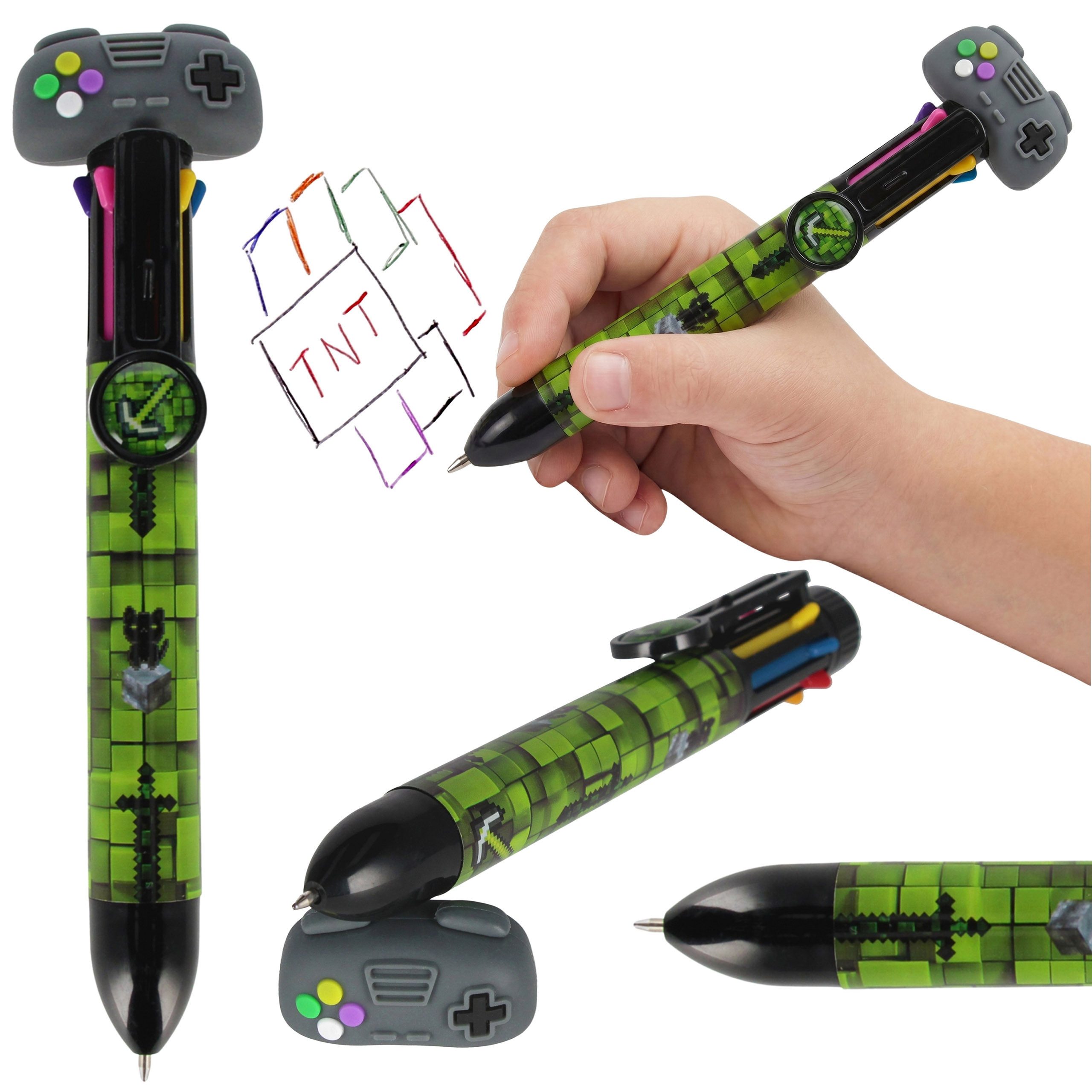 Sarcia.eu Drehkugelschreiber 8in1 Kugelschreiber – Pixel Mehrfarbkugelschreiber 8 Farben