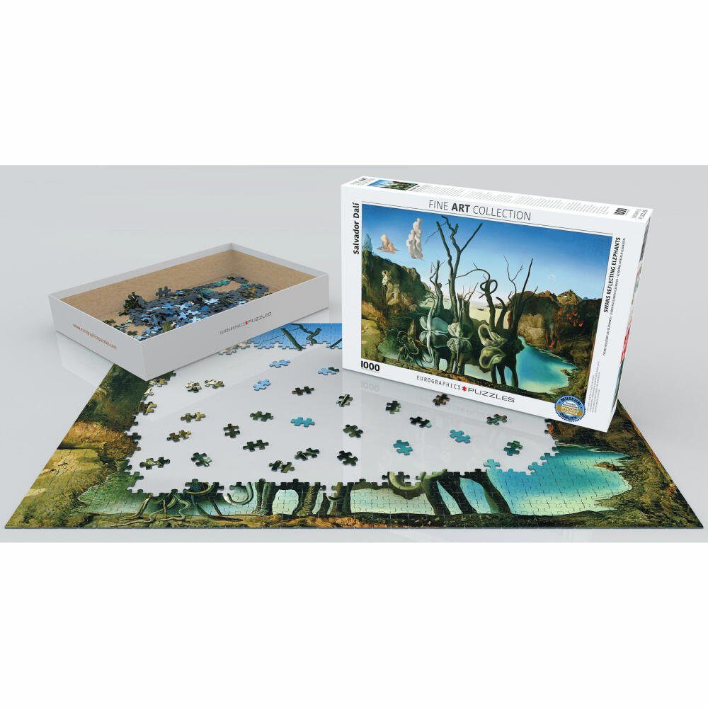 Salvador 1000 Puzzleteile spiegeln Dali, Schwäne EUROGRAPHICS Elefanten Puzzle von