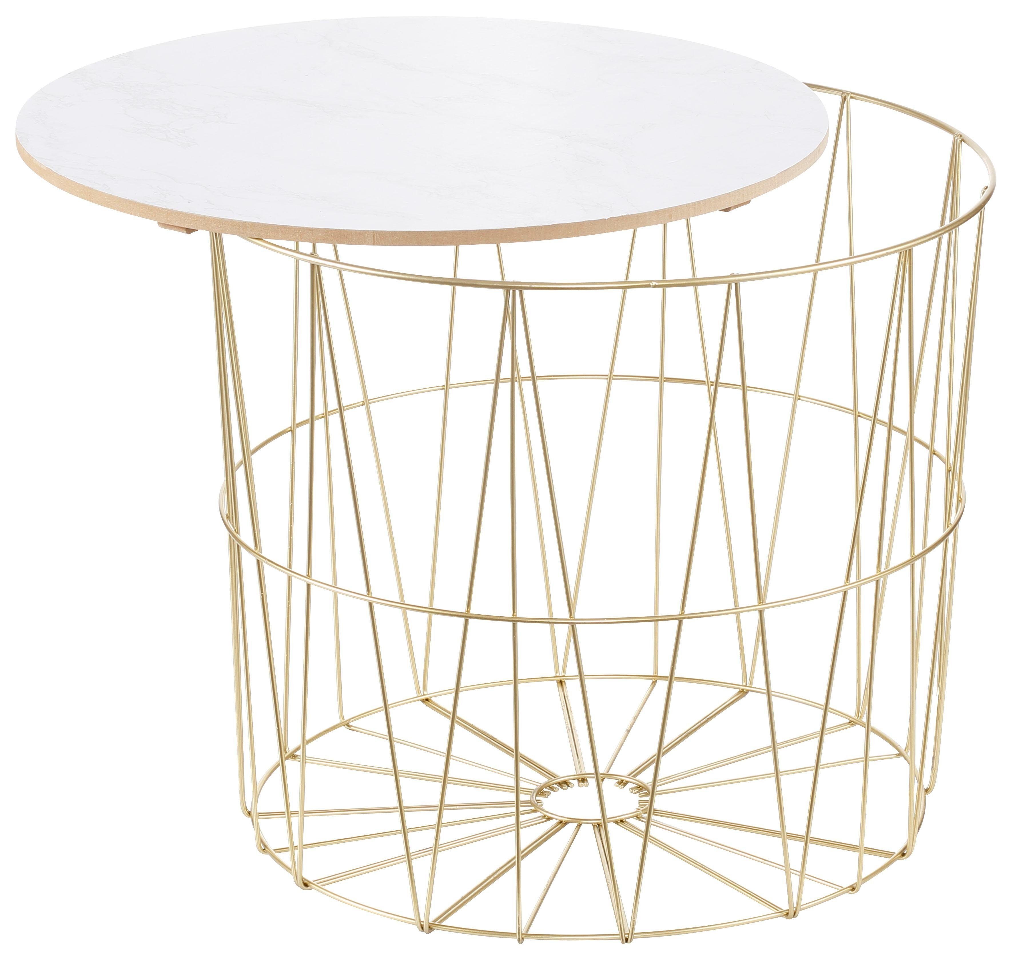 my Flair Beistelltisch St. Tropez (Set, 2-St), goldfarben mit Platte in Marmor-Optik