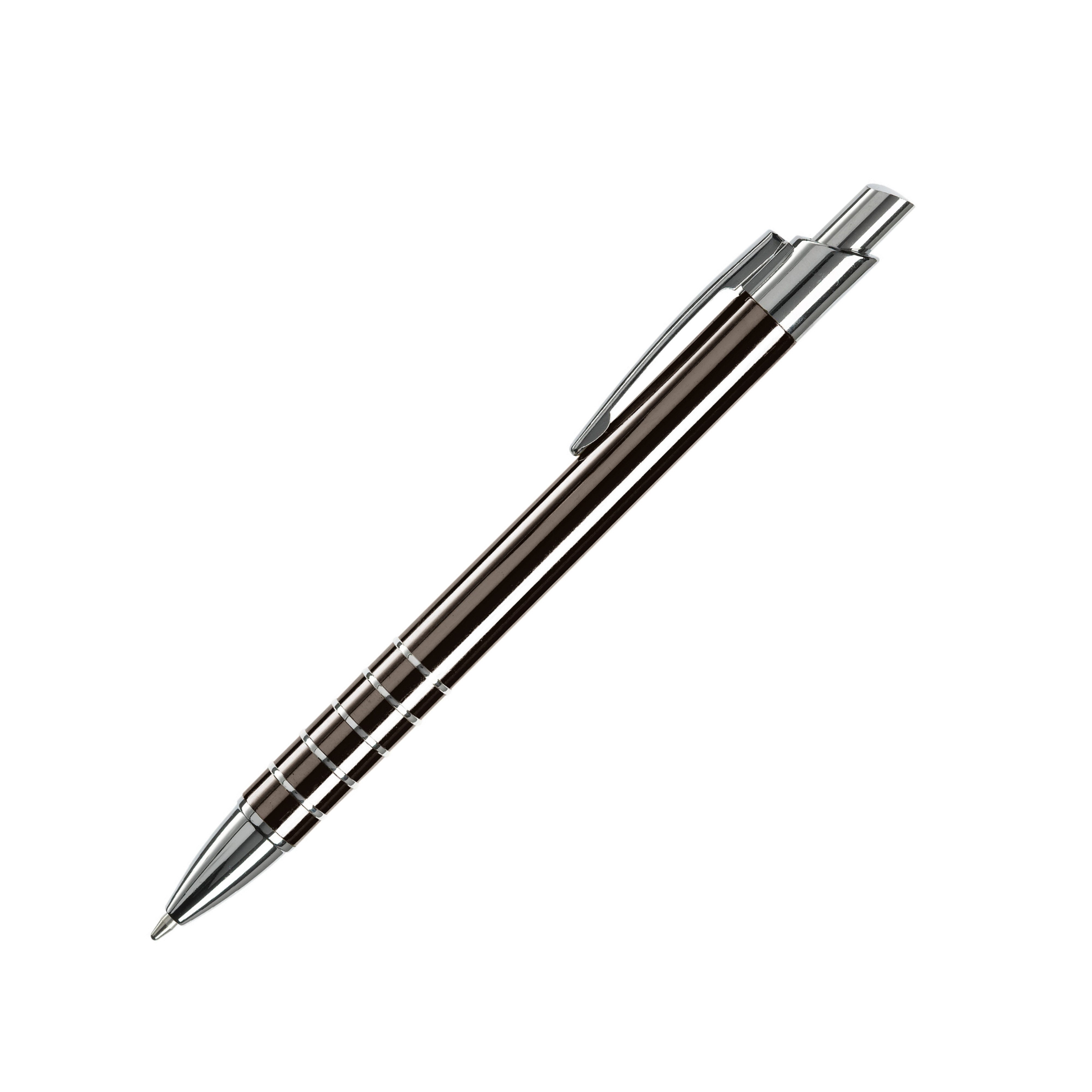 TOPPOINT Kugelschreiber Schlanker Metall-Kugelschreiber / verchromte Teile / Farbe: grau
