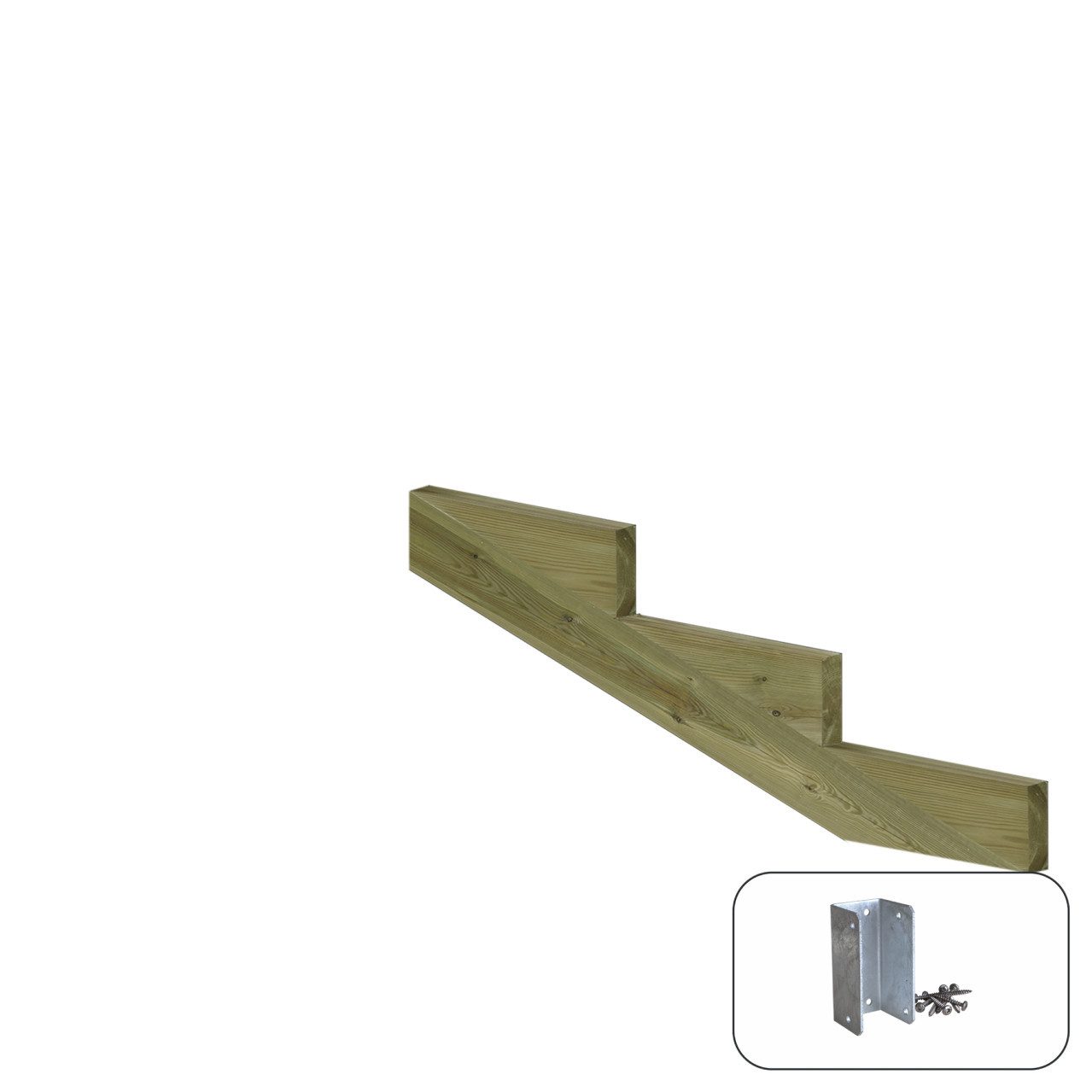 PLUS Außentreppe Plus Treppenwange Kiefer 13 cm Stufenhöhe mit