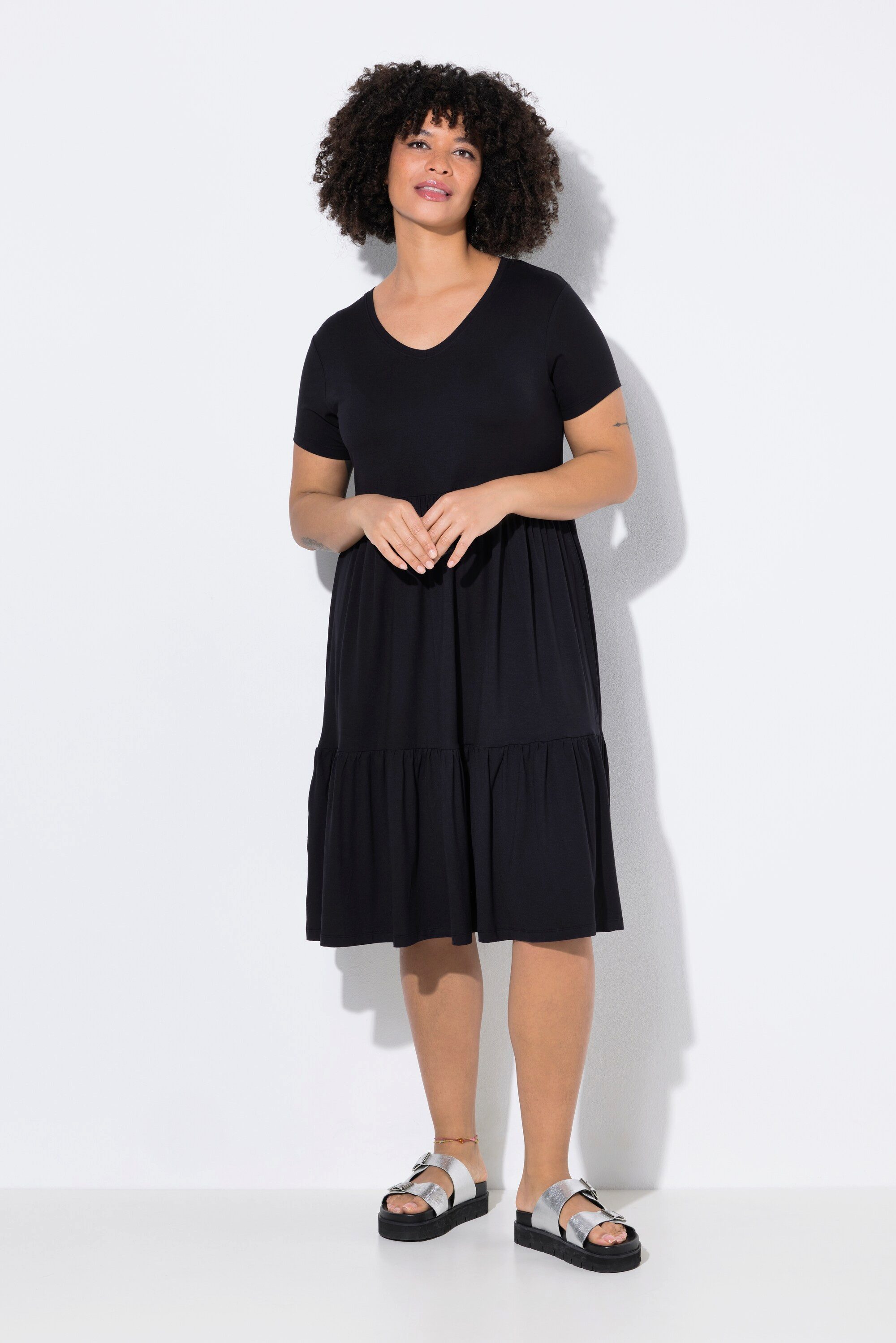 Angel of Style Midikleid Jerseykleid V-Ausschnitt günstig online kaufen