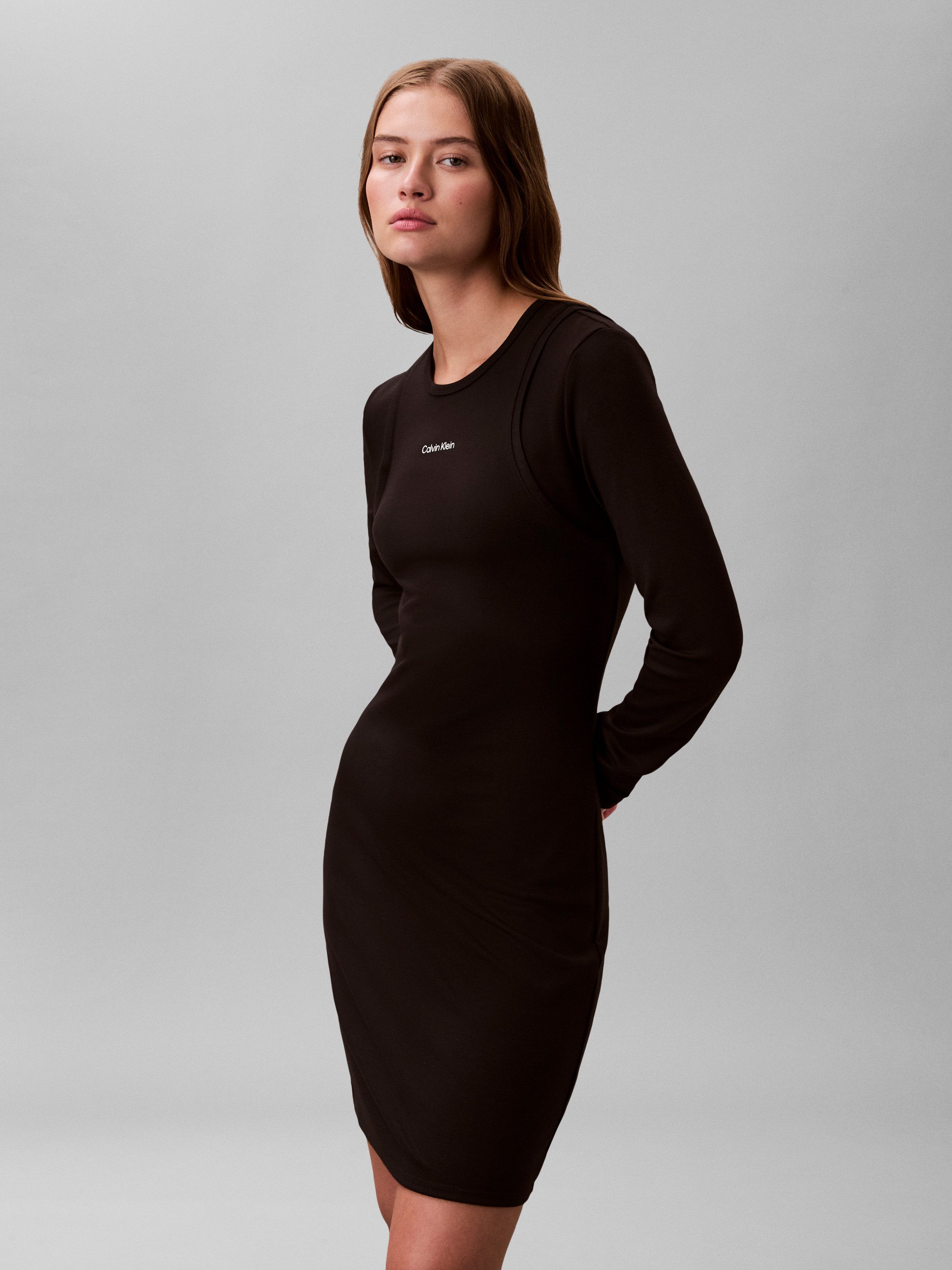 Calvin Klein Jeans Minikleid Körpernahe Passform mit Rundhalsausschnitt günstig online kaufen