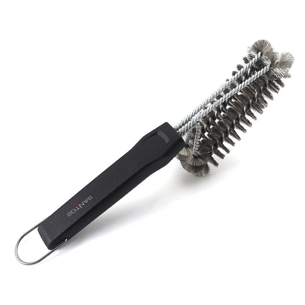 PROREGAL® Grillbürste 2-Kopf Grillbürste, 30cm, Edelstahl