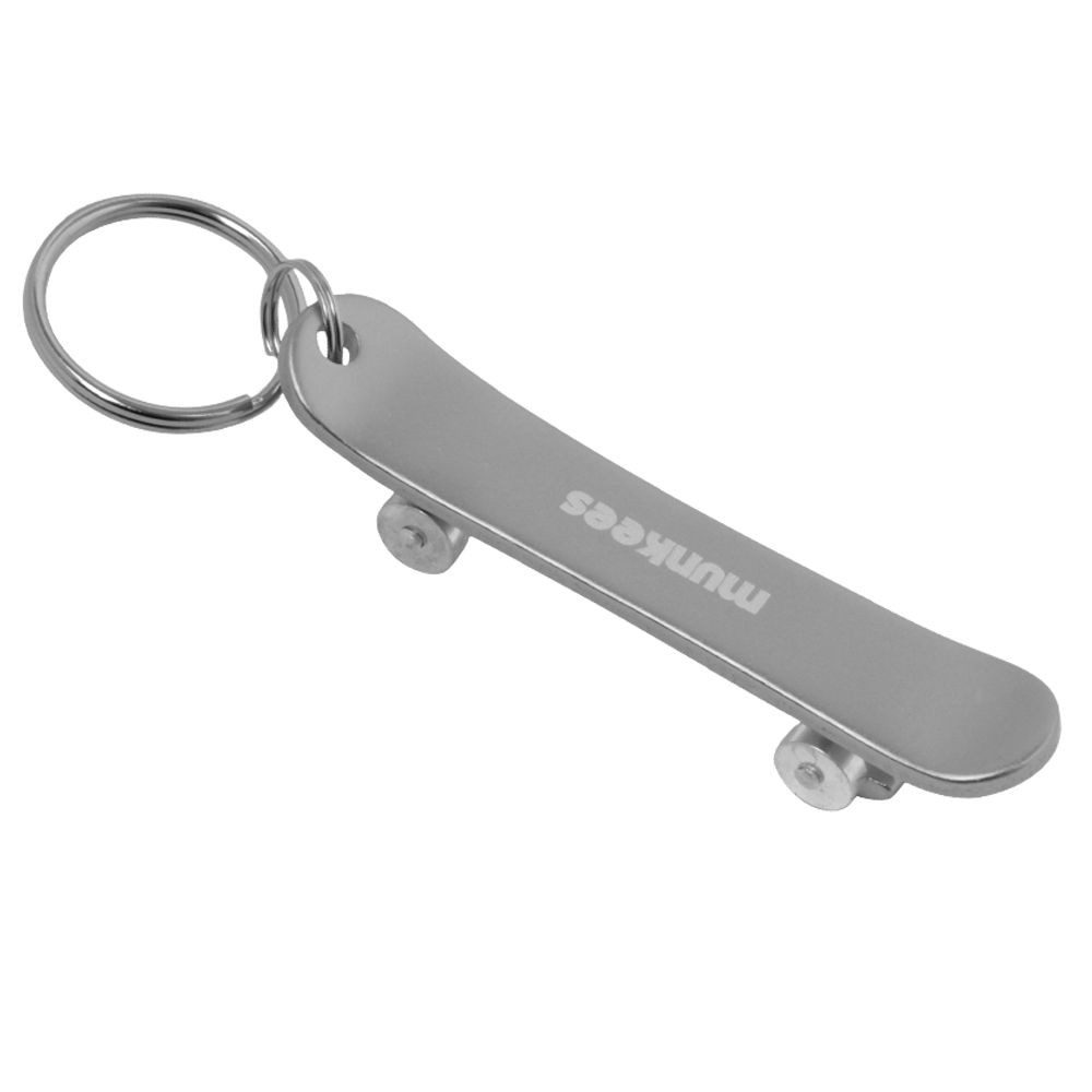 Munkees Flaschenöffner Flaschenöffner im Skateboard-Design, Aluminium, silberfarben (Packung, 1-tlg), Skateboard-Motiv, Flaschenöffner, Aluminium