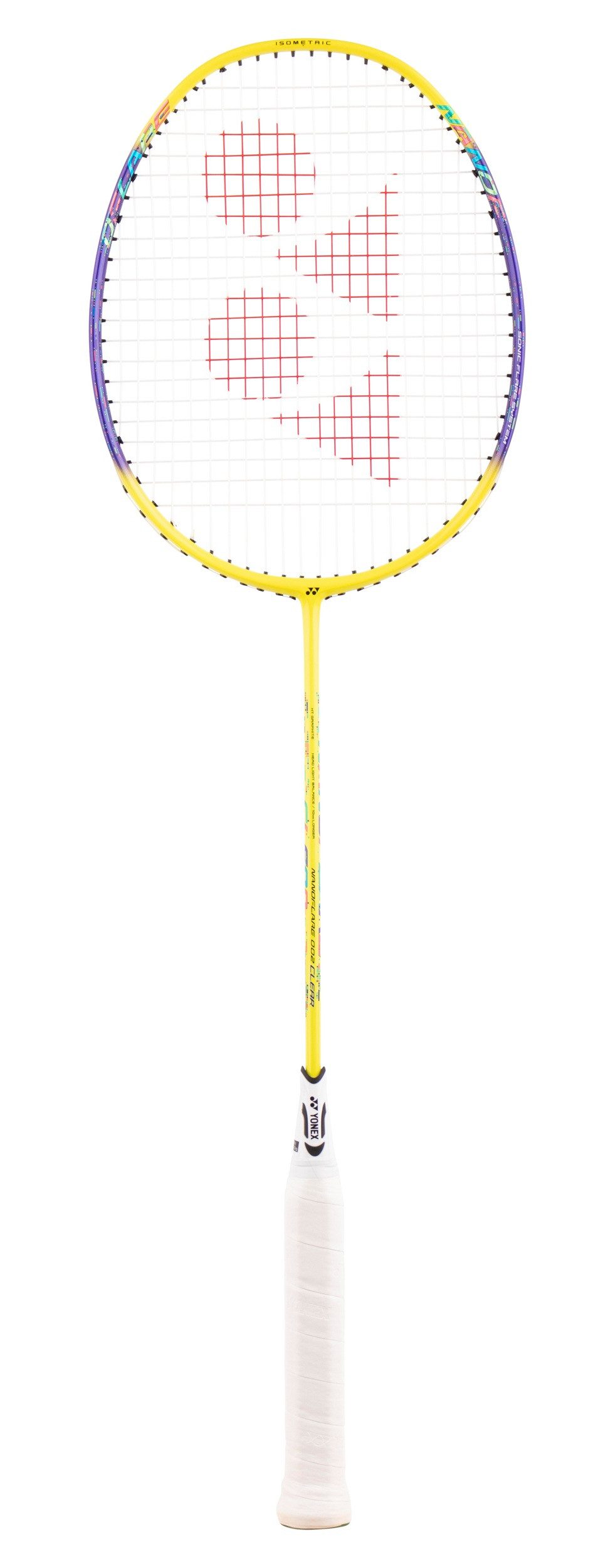 Yonex Badmintonschläger Nanoflare 002 Clear (grifflastig, flexibel) gelb - besaitet, Gewichtsklasse: 4U/G4