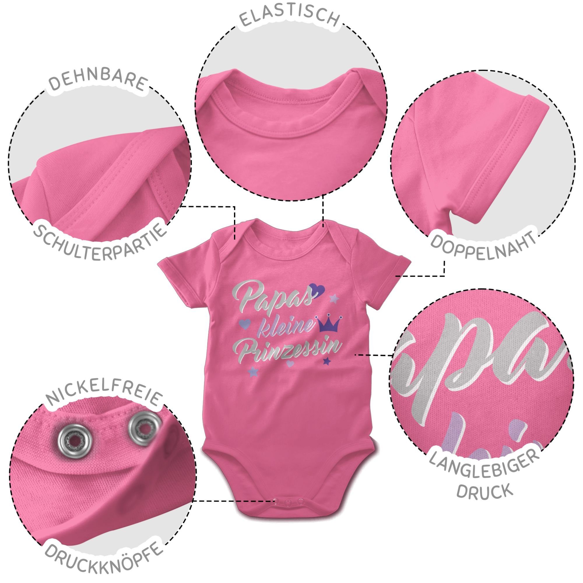 Shirtbody Vatertag Papas 2 Shirtracer Prinzessin Geschenk kleine Pink Baby