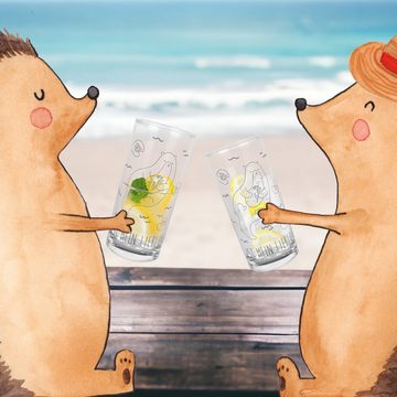 Mr. & Mrs. Panda Glas 200 ml Otter Seerose - Transparent - Geschenk, Seeotter, Glas, Wasser, Premium Glas, Stilvolle Gravur