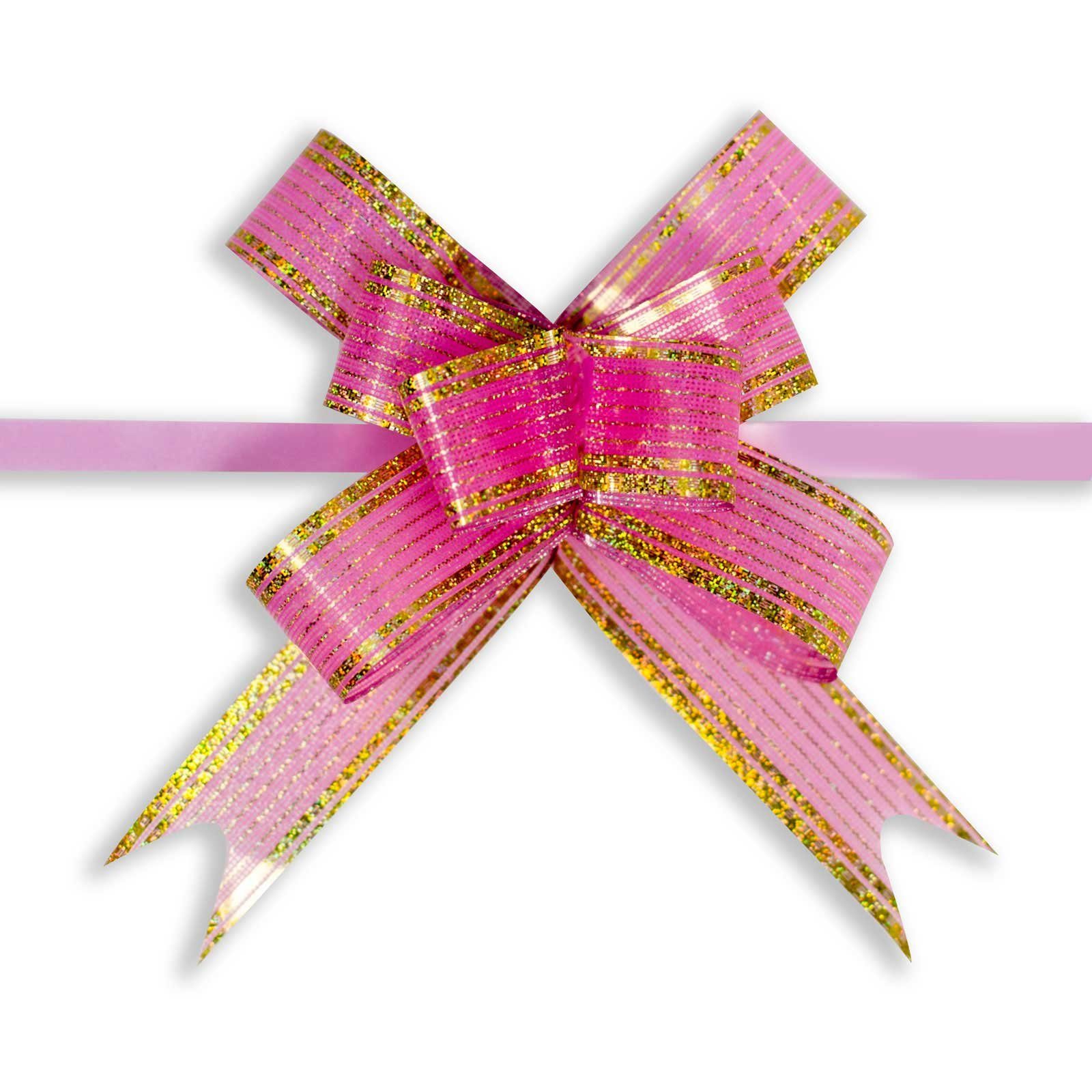 maDDma Geschenkband 10 Ziehschleifen Schleifen, schnelle Schleife Geschenk Schleife, hellrosa | Geschenkpapier