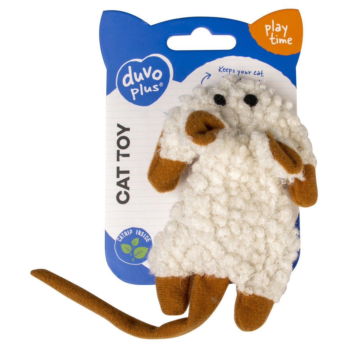 DUVO+ Tierkuscheltier Katzenspielzeug Cushy knisternde Maus braun/weiß
