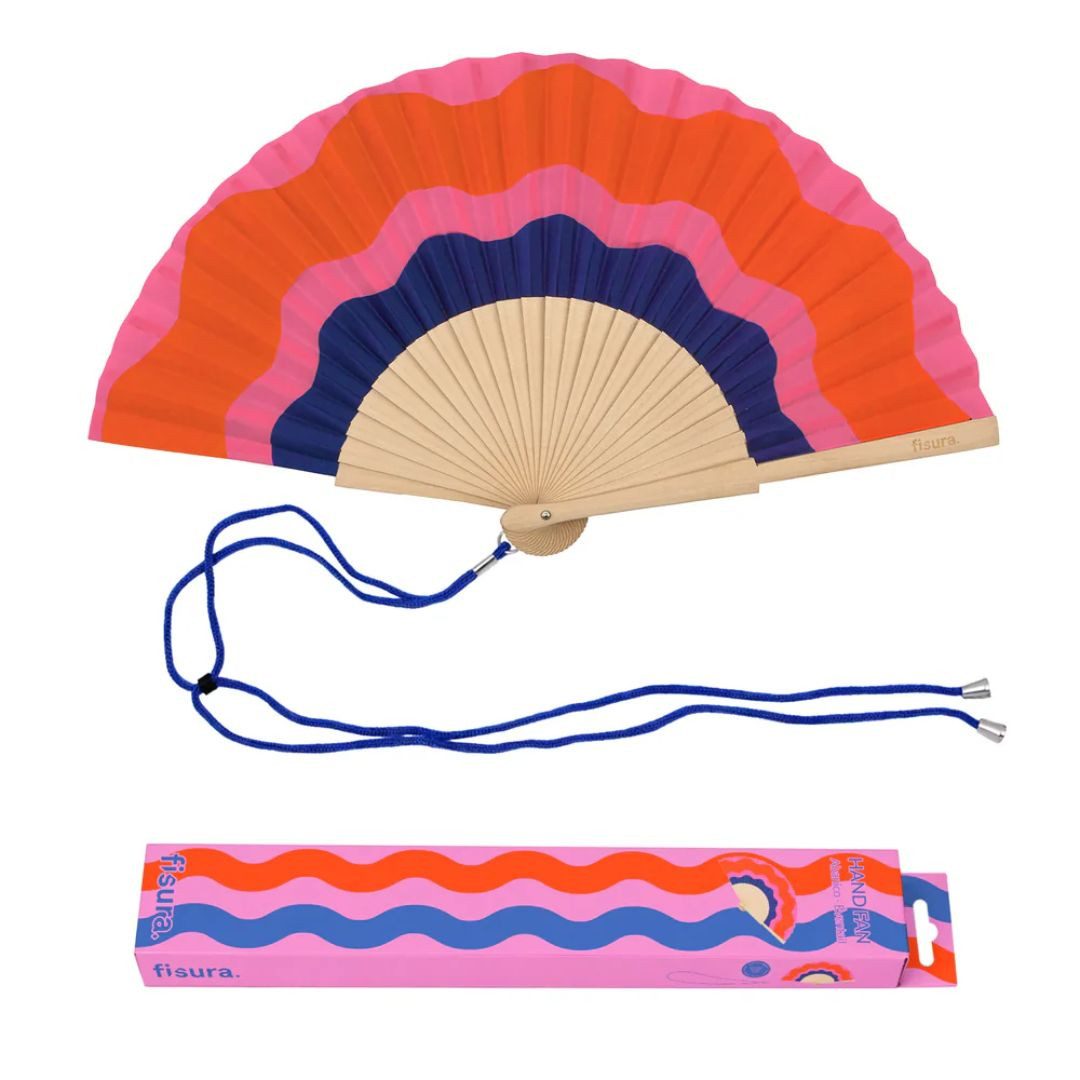 suebidou Handfächer Faltbarer Fächer gemustert Papier und Holz Fächer, (1 Fächer mit originellem Design), nachhaltig, kreativ