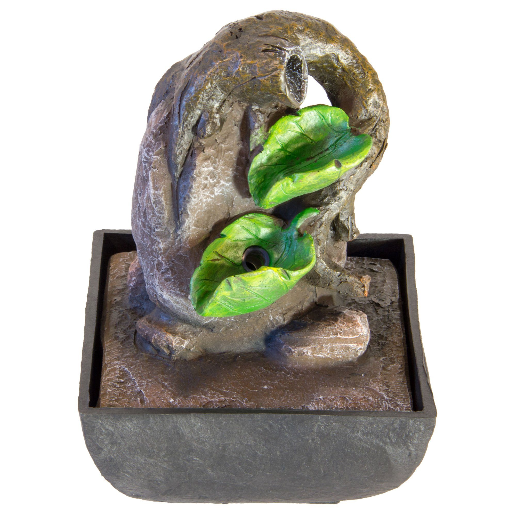 NATIV Haushalt Zimmerbrunnen Zimmerbrunnen Blätter, Wasserspiel mit Beleuchtung und Pumpe, 13,30 cm Breite, (inkl. Pumpe), Komplettset mit Pumpe