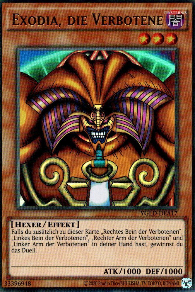 ReCollectibles Sammelkarte YuGiOh Karte Exodia, die Verbotene deutsch, YuGiOh! Karte YGLD