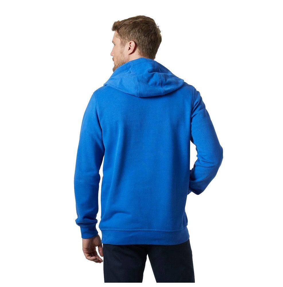 Helly Hansen Kapuzenpullover Logo Hoodie (Bio-Baumwolle) kobaltblau Herren