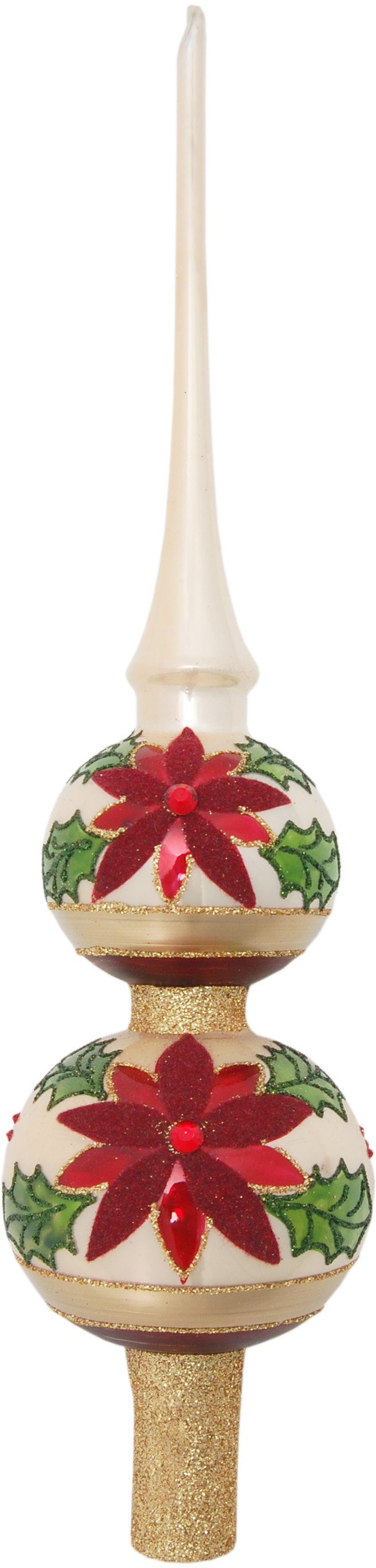 Krebs Glas Lauscha Christbaumspitze KGL03387, Weihnachtsdeko, Christbaumschmuck (1-tlg), aus Glas, mit Dekor