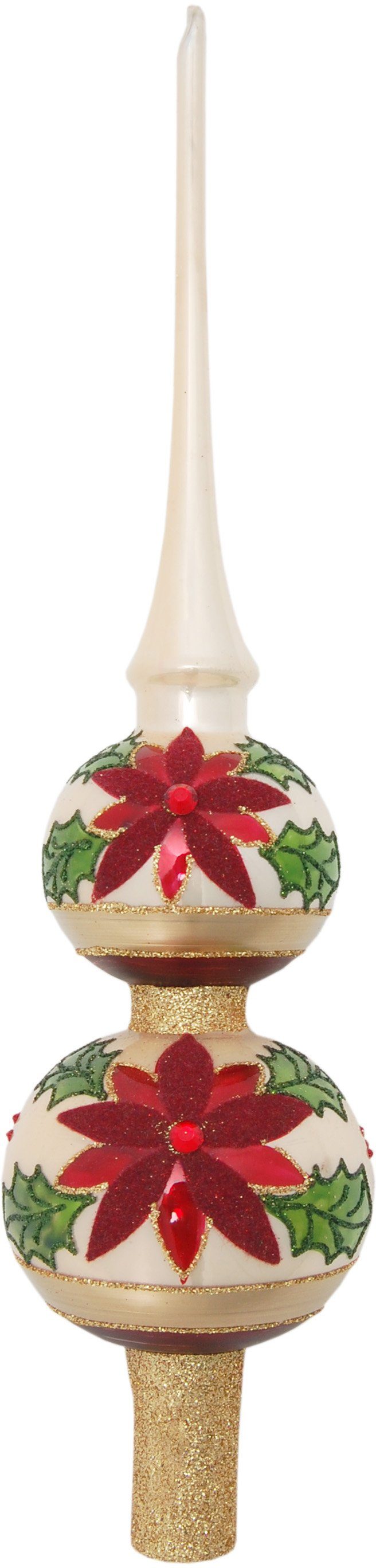 Krebs Glas Lauscha Christbaumspitze KGL03387, Weihnachtsdeko,  Christbaumschmuck (1-tlg), aus Glas, mit Dekor