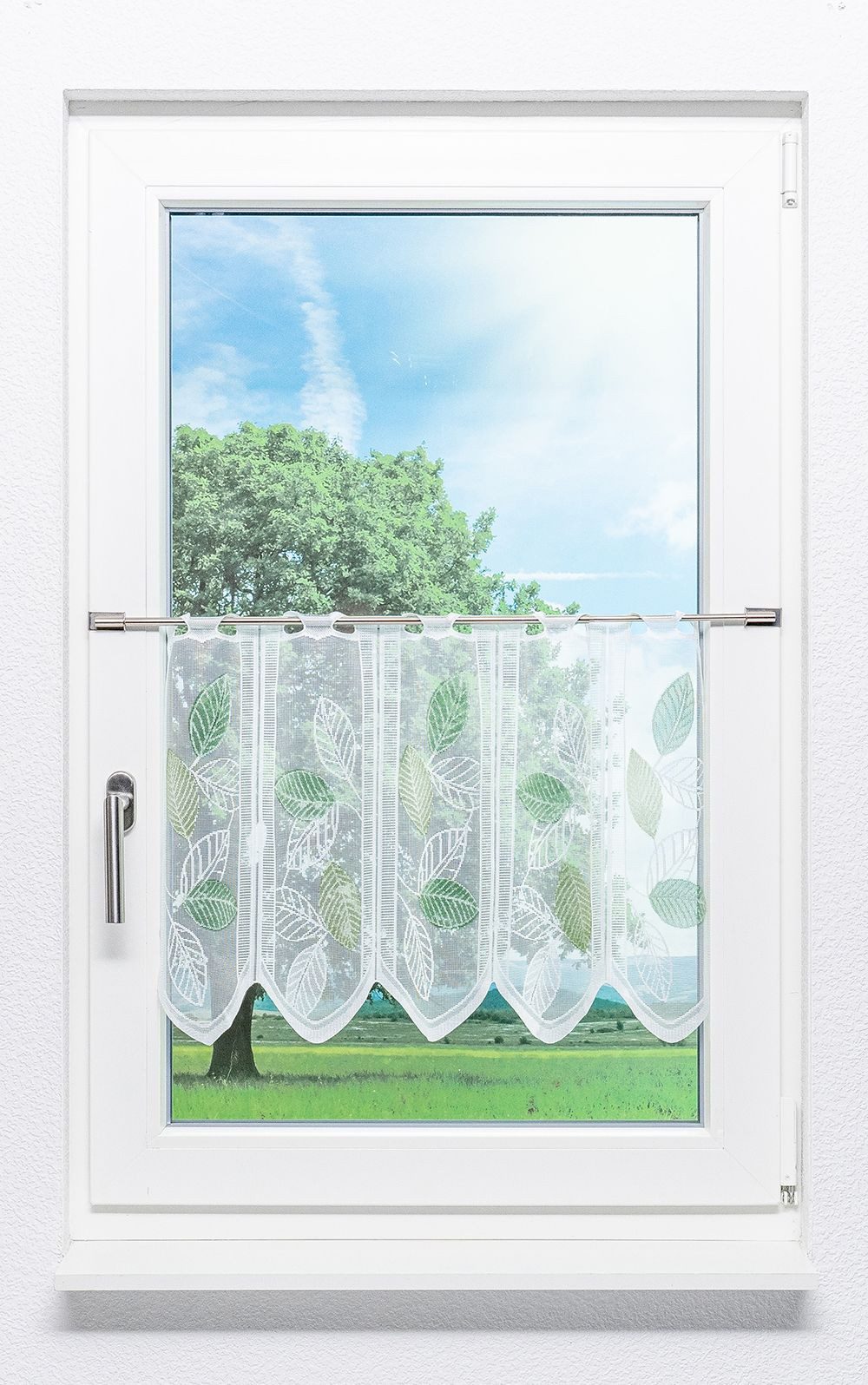 LYSEL® Scheibengardine Laubblätter (1 St), transparent, HxB 45x45cm günstig online kaufen