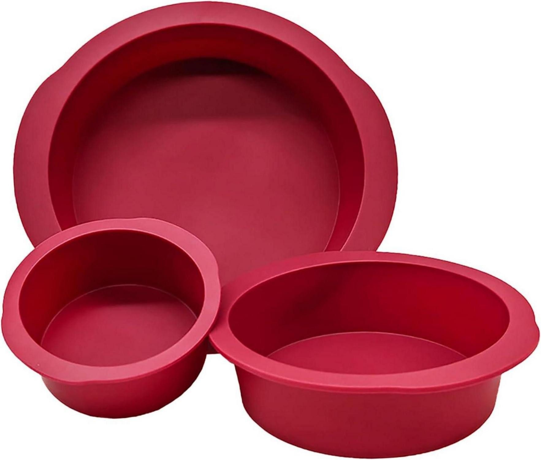Back-Set 3er Set Silikon Backformen Rund 10+15+20cm - Antihaft Kuchenform