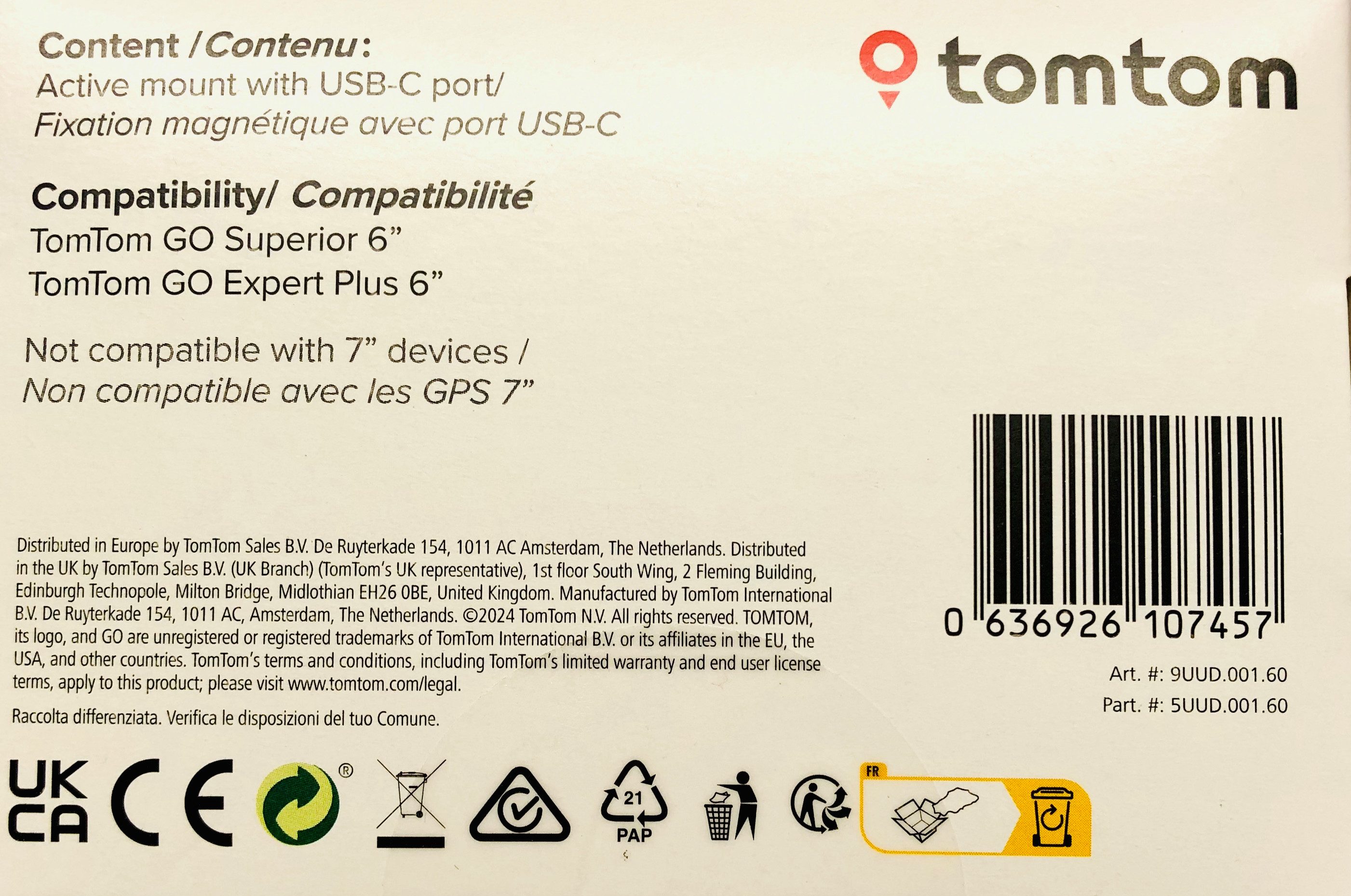 TomTom Navigationsgeräte-Halterung Aktiv-Magnethalterung 6 Zoll Geräte - USB-C