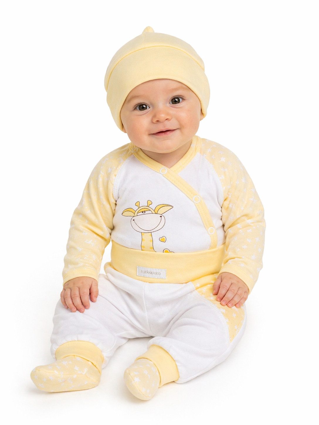 Body & Hose Baby Anzug Wickelbody mit Kratzschutz Hose und Mütze füe Neugeborene