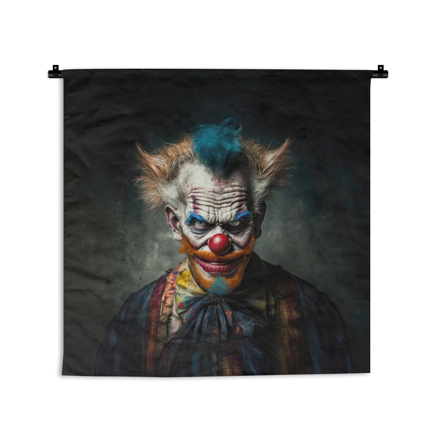MuchoWow Wanddekoobjekt Clown - Porträt - Make-up - Clownsnase - Kleidung, Wanddeko für Wohnzimmer, Schlafzimmer, Kleid, Wandbehang, Kinderzimmer | Wandobjekte