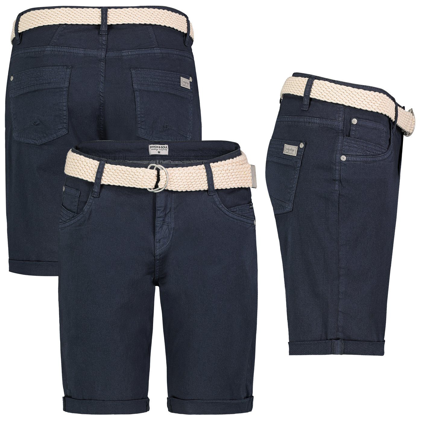 Stitch & Soul Bermudas Damen Short Bermuda kurze Hose Sommer Chino Stoff Ho günstig online kaufen