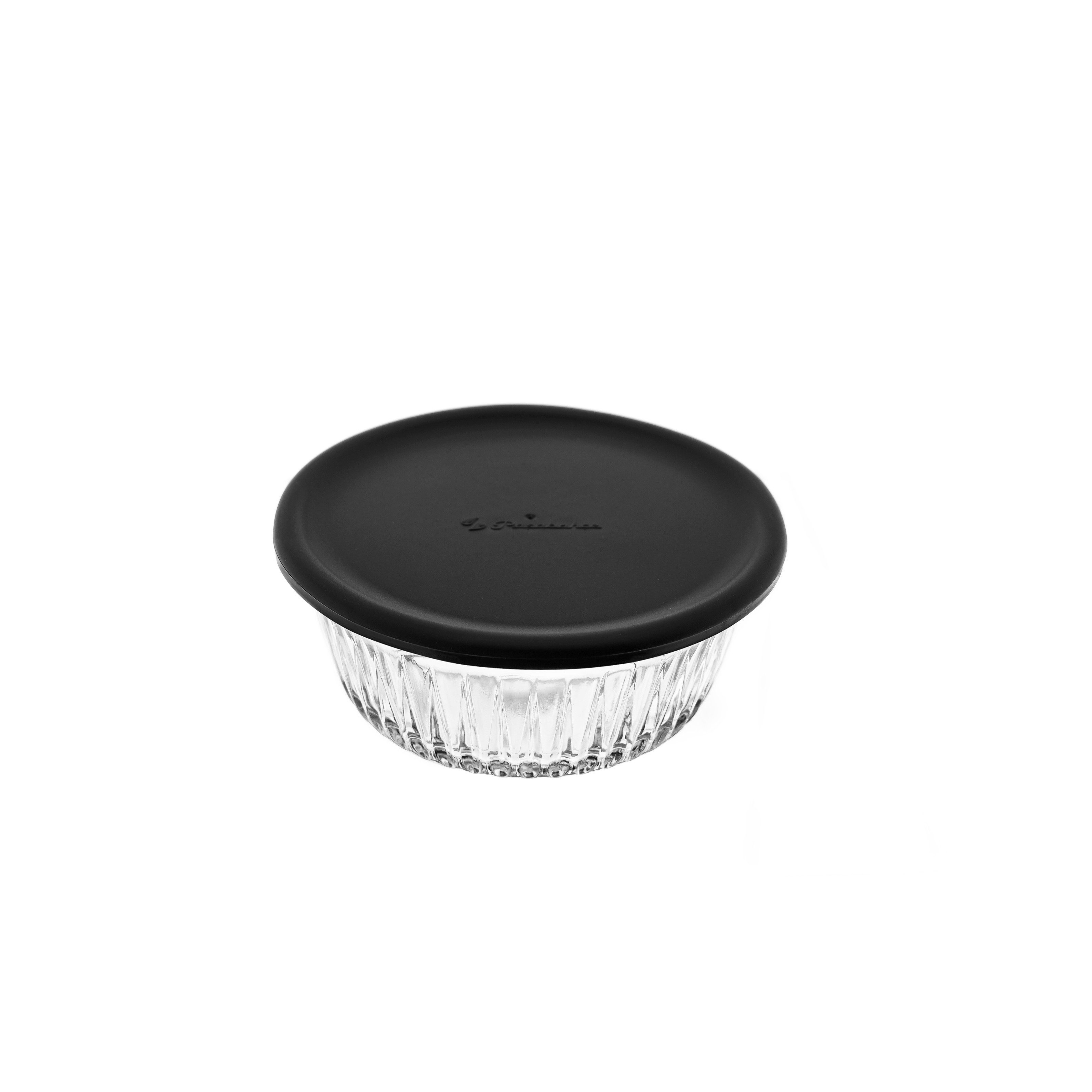 Pasabahce Schale Frezya Aufbewahrungsbehälter mit grauem Deckel 330 ml - 4er Set, (Packung, 8-tlg)
